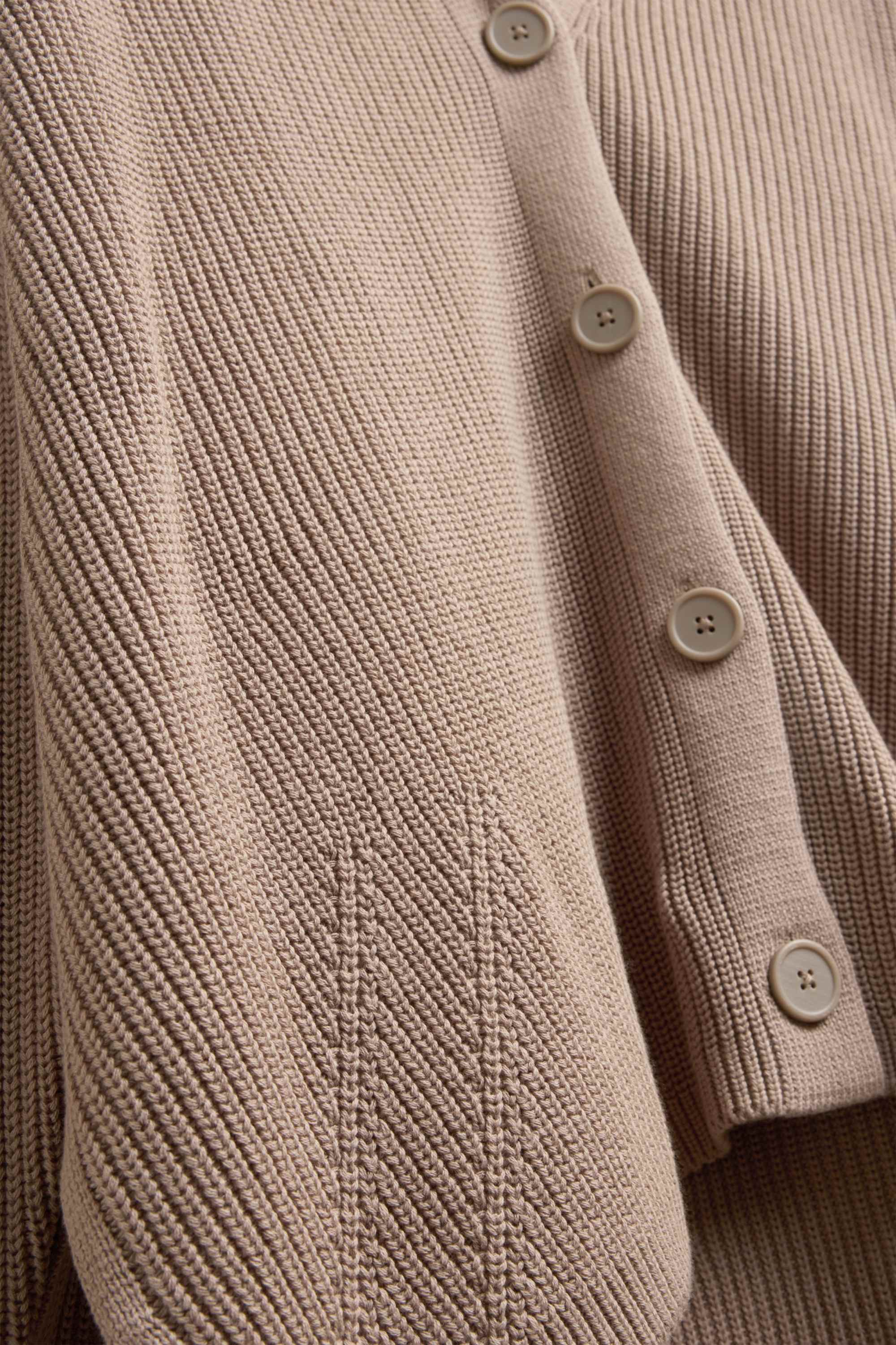 Cardigan - ribbed nougat coloured