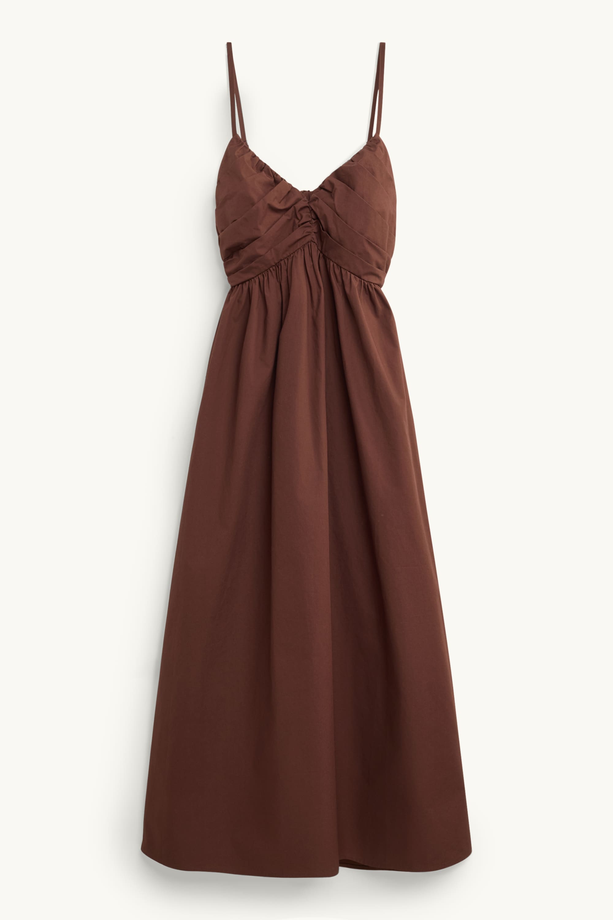 Fit & flare V-neck dress brown
