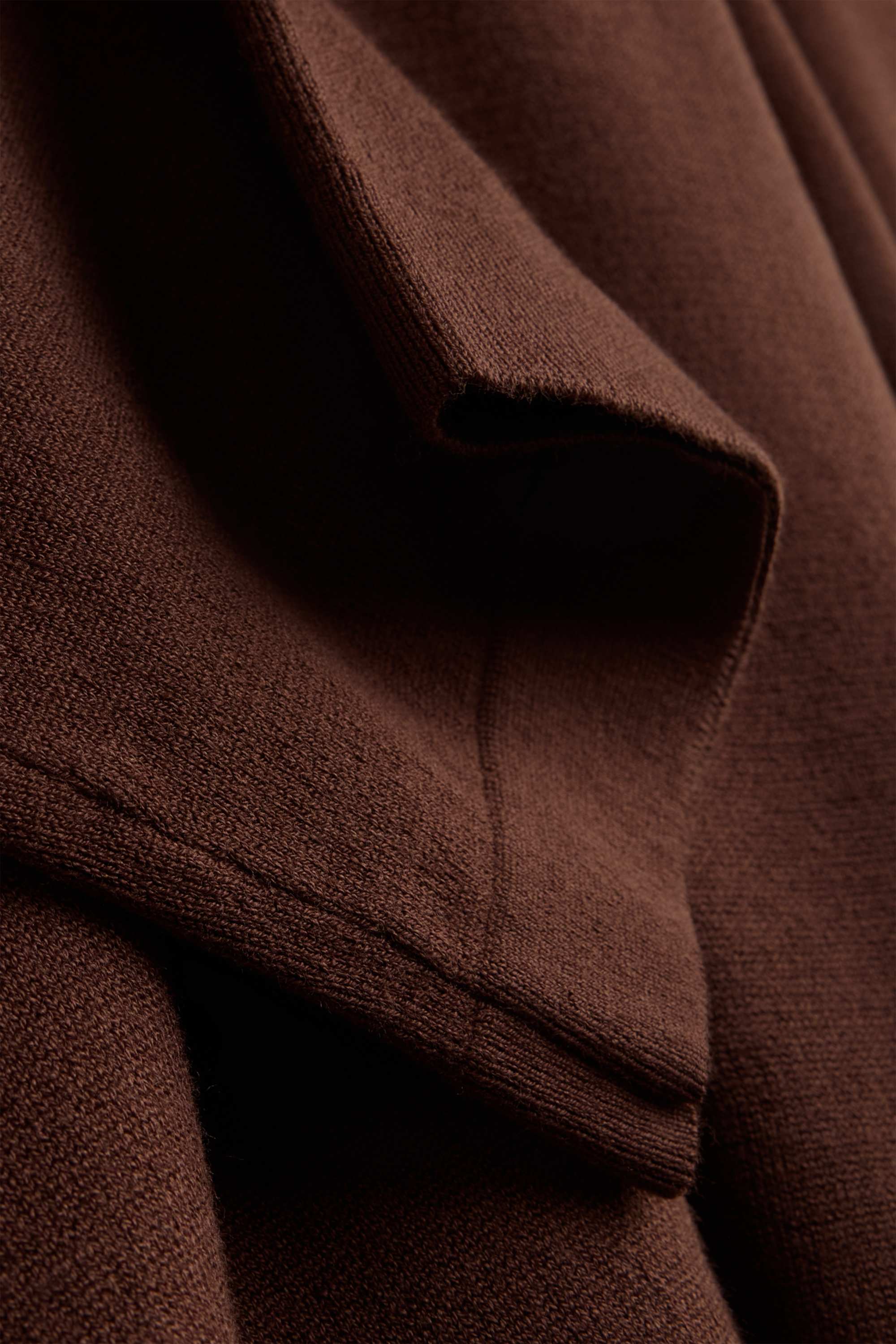 Knitted dress - straight fit brown