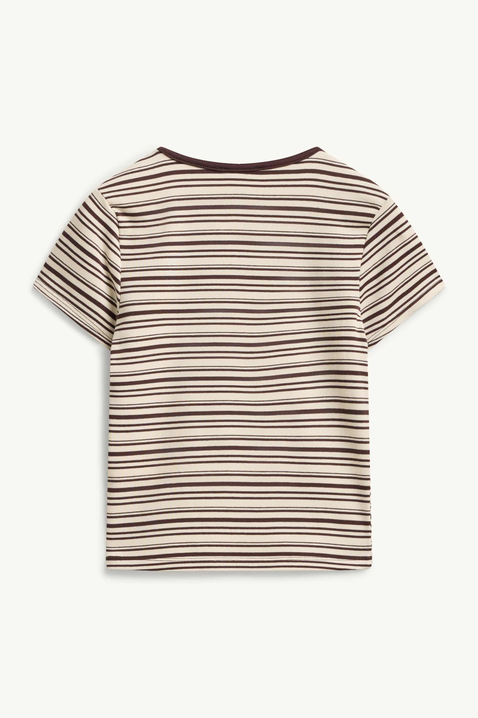 T-shirt - slim fit - striped brown / beige (1)