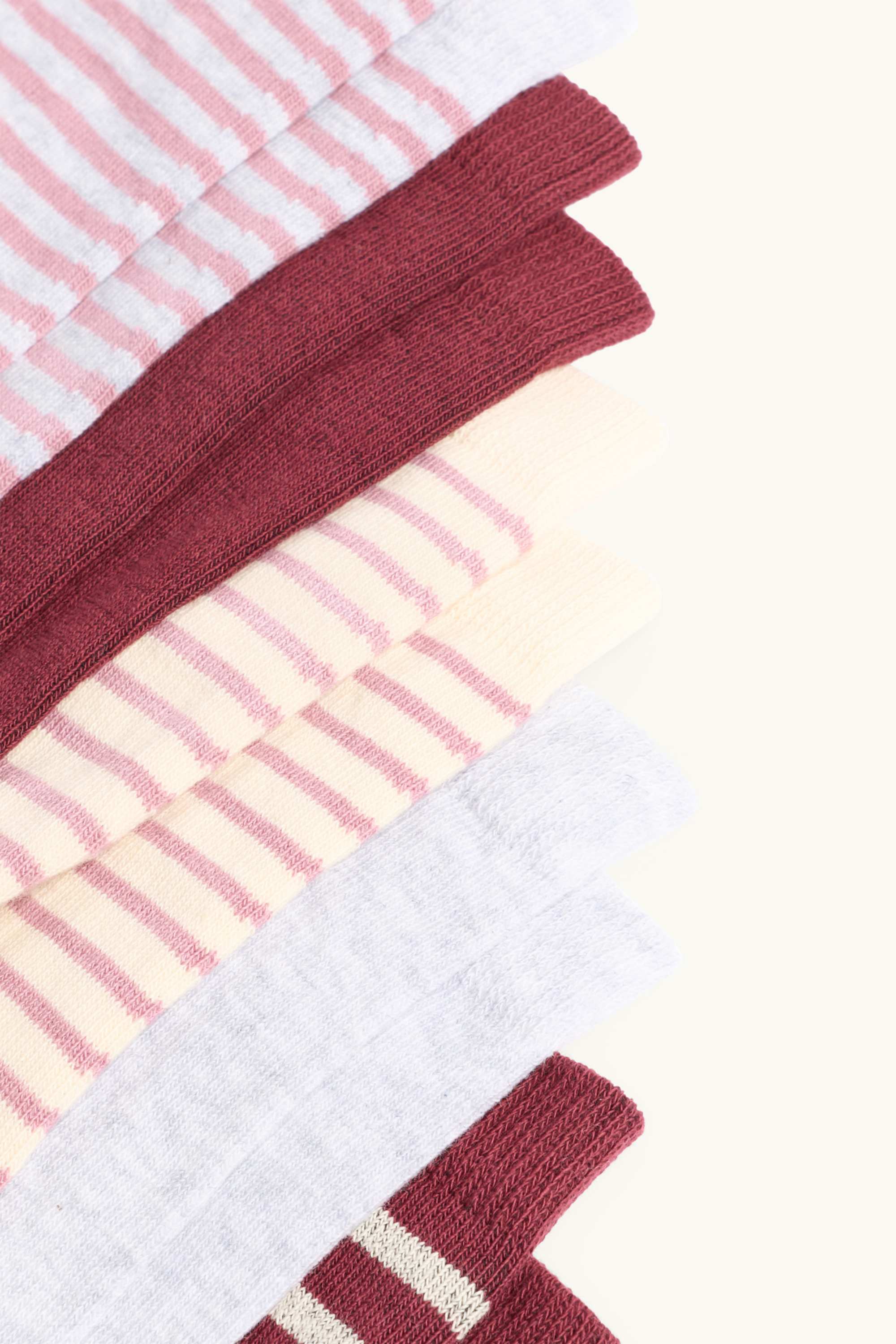 Multipack of 5 - socks beige / bordeaux