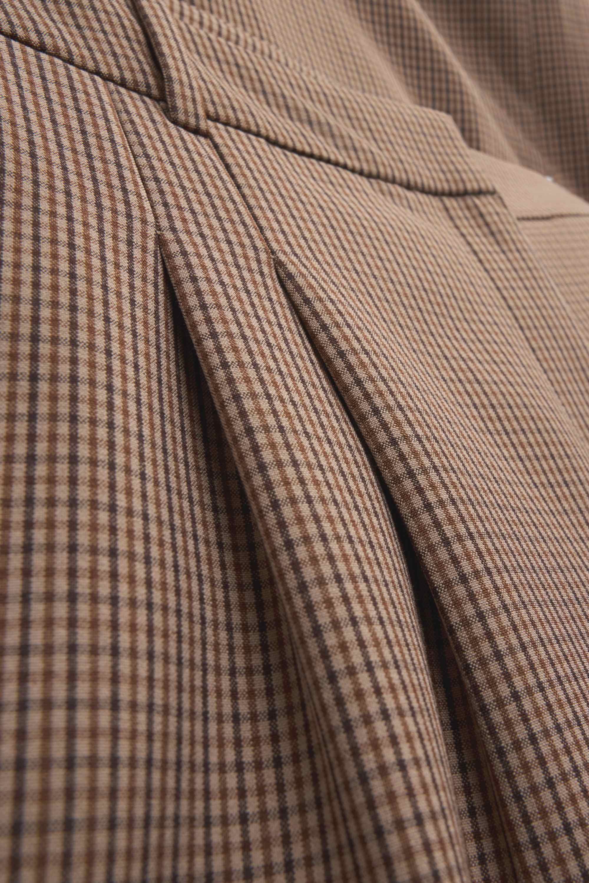 Business trousers - mid-rise waist - regular fit - check beige / brown