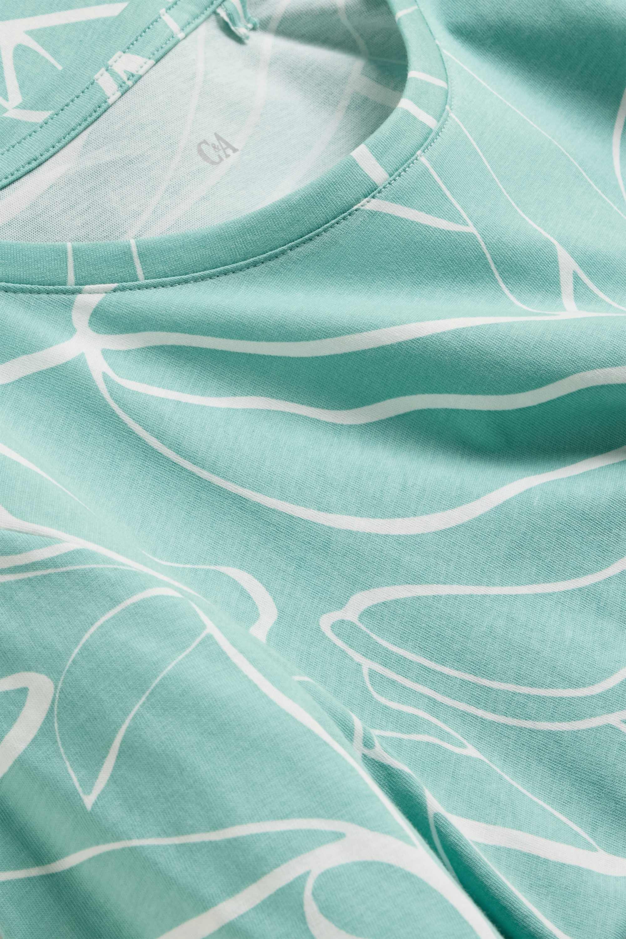 T-shirt - regular fit - patterned light green