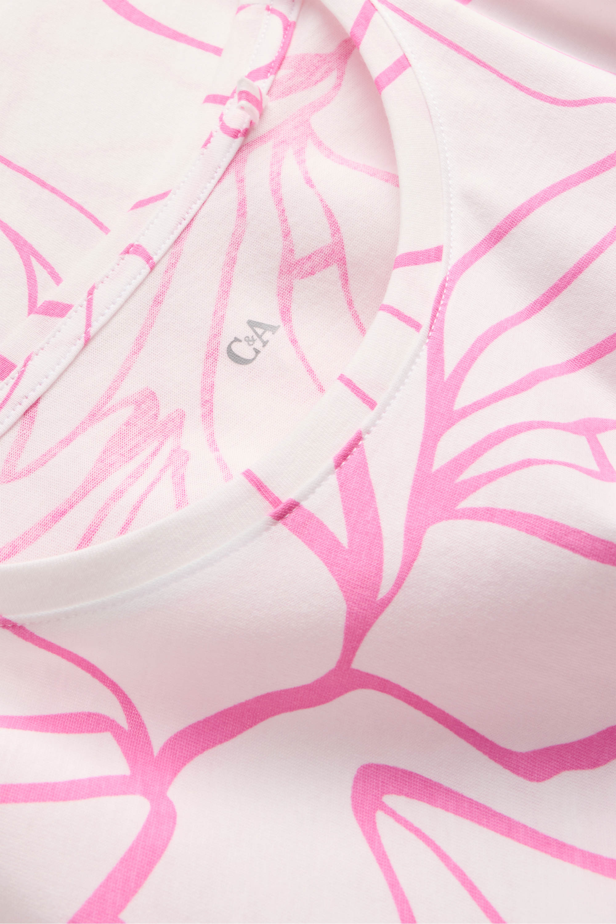 T-shirt - regular fit - patterned white / rose