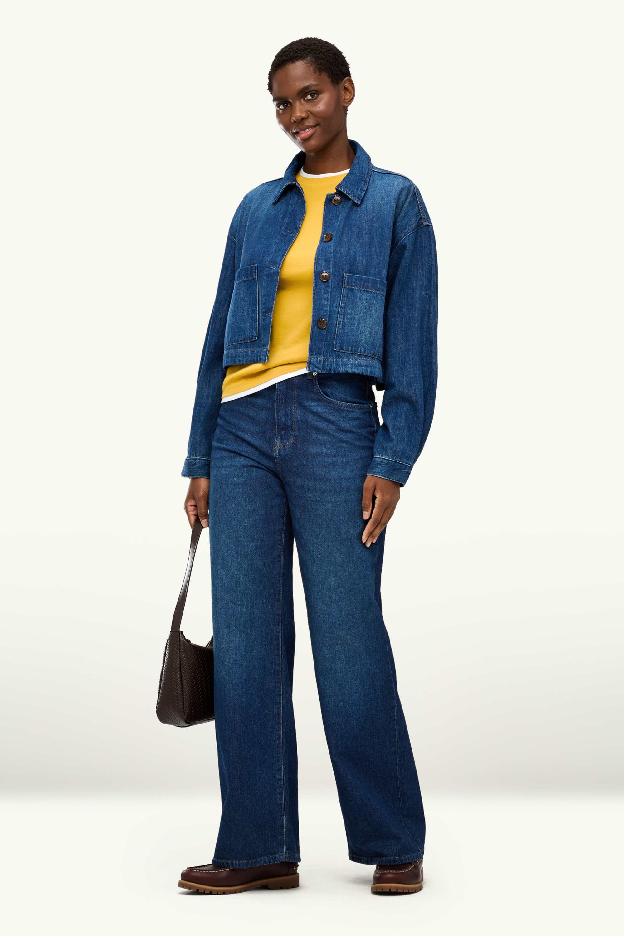 Long sleeve top - regular fit - 2-in-1 look yellow