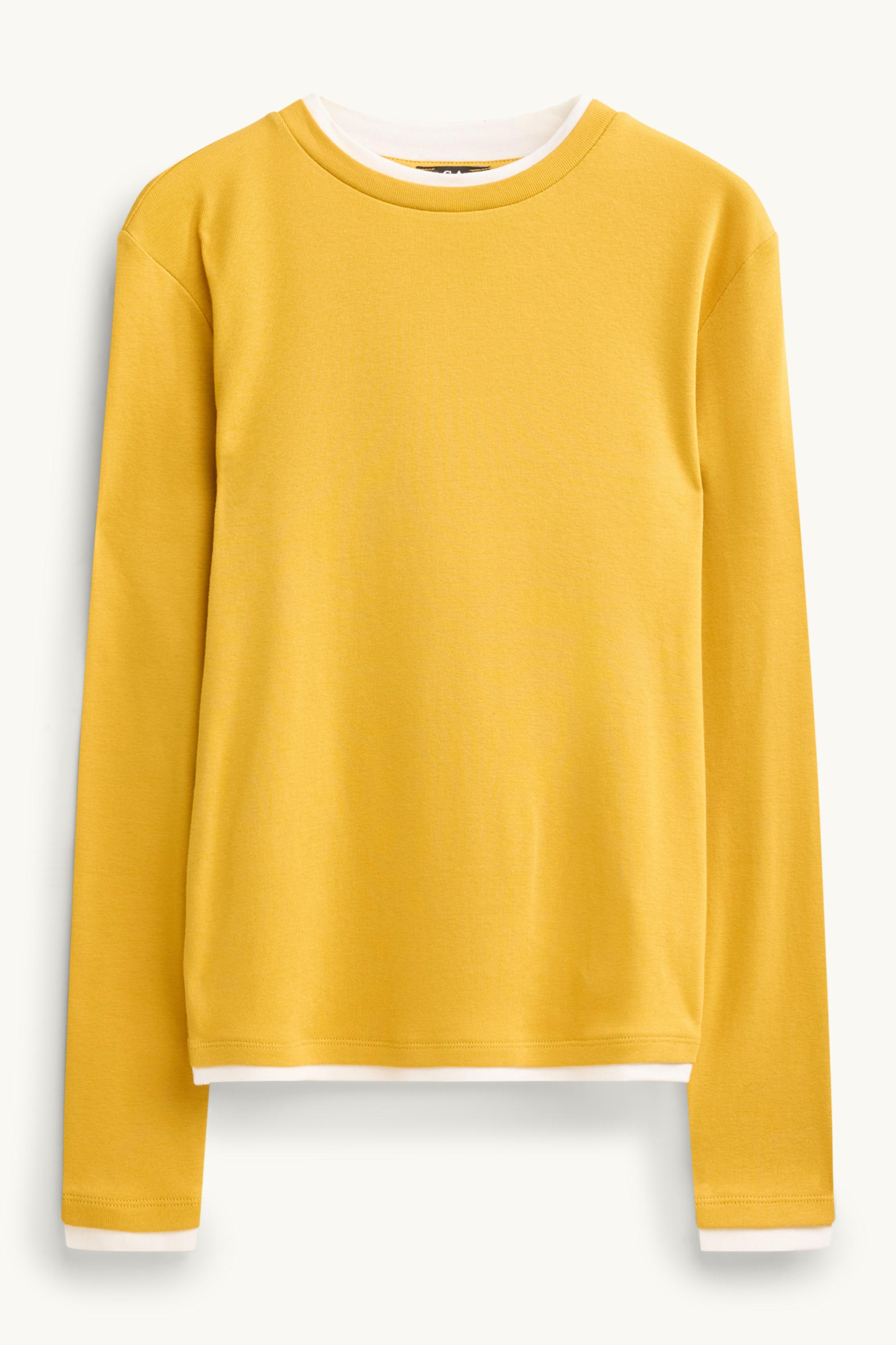 Long sleeve top - regular fit - 2-in-1 look yellow