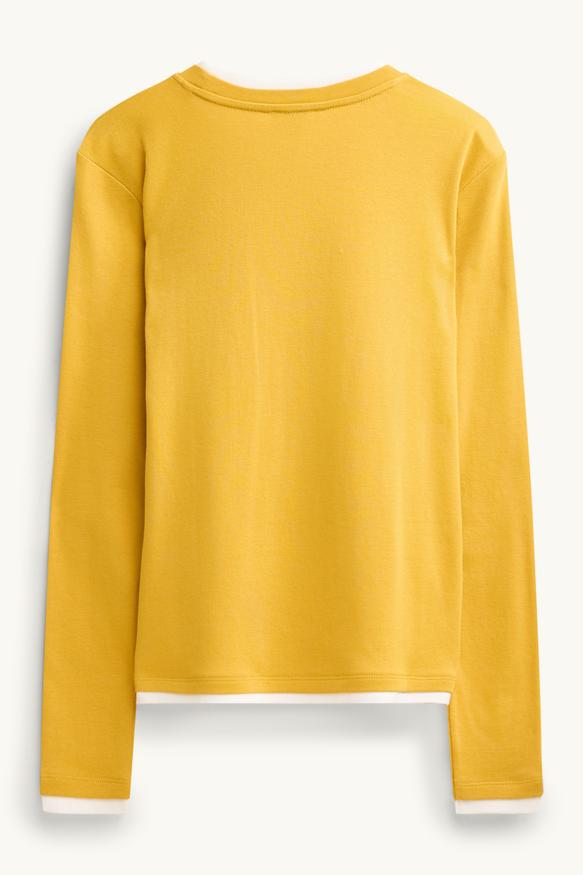 Long sleeve top - regular fit - 2-in-1 look yellow