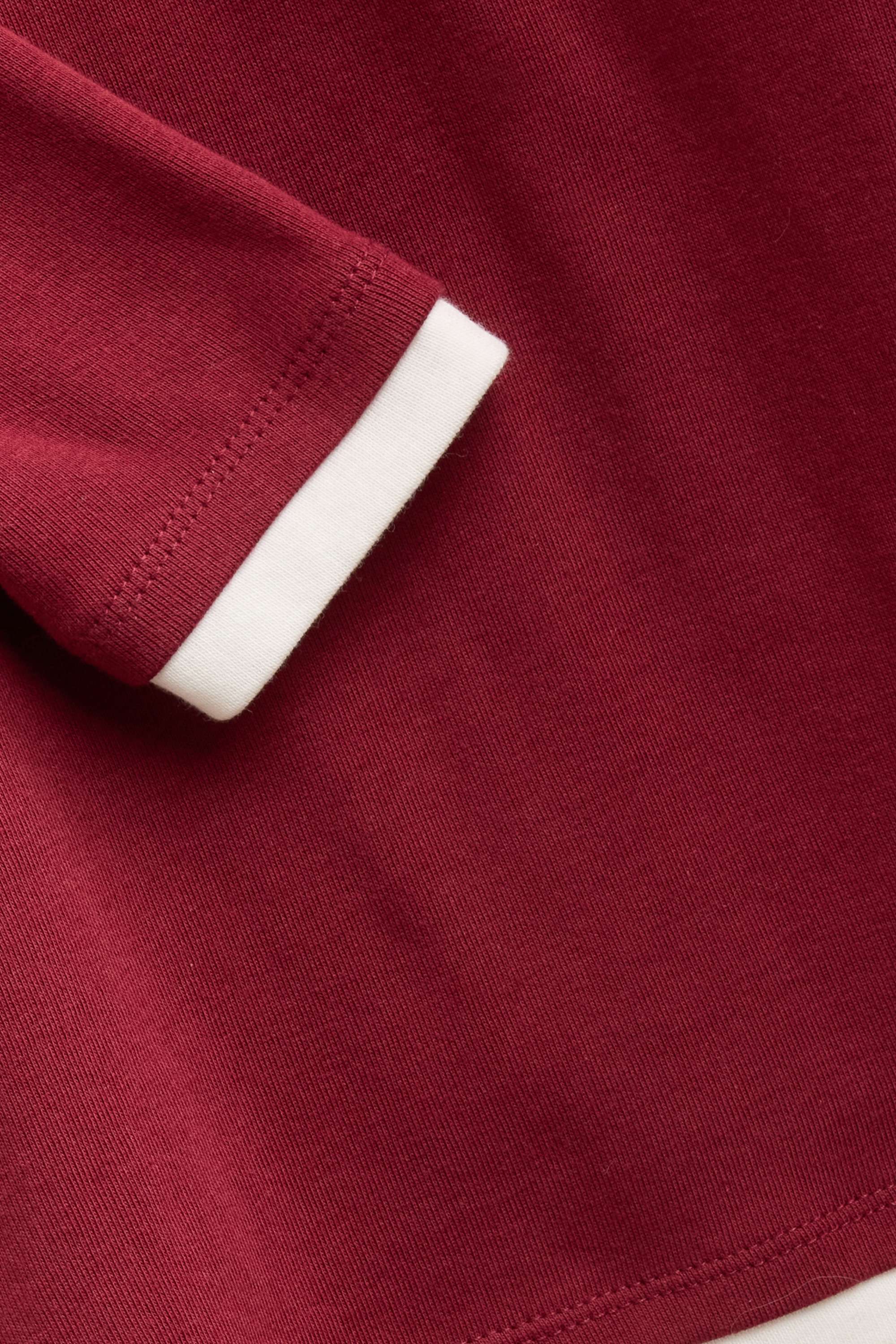 Long sleeve top - regular fit - 2-in-1 look red / white