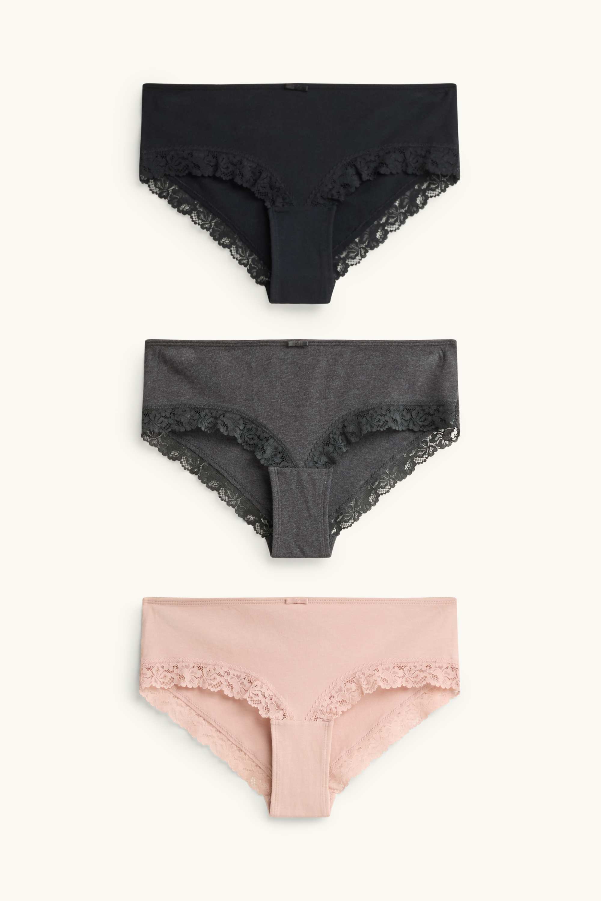Multipack of 3 - hipsters black / rose