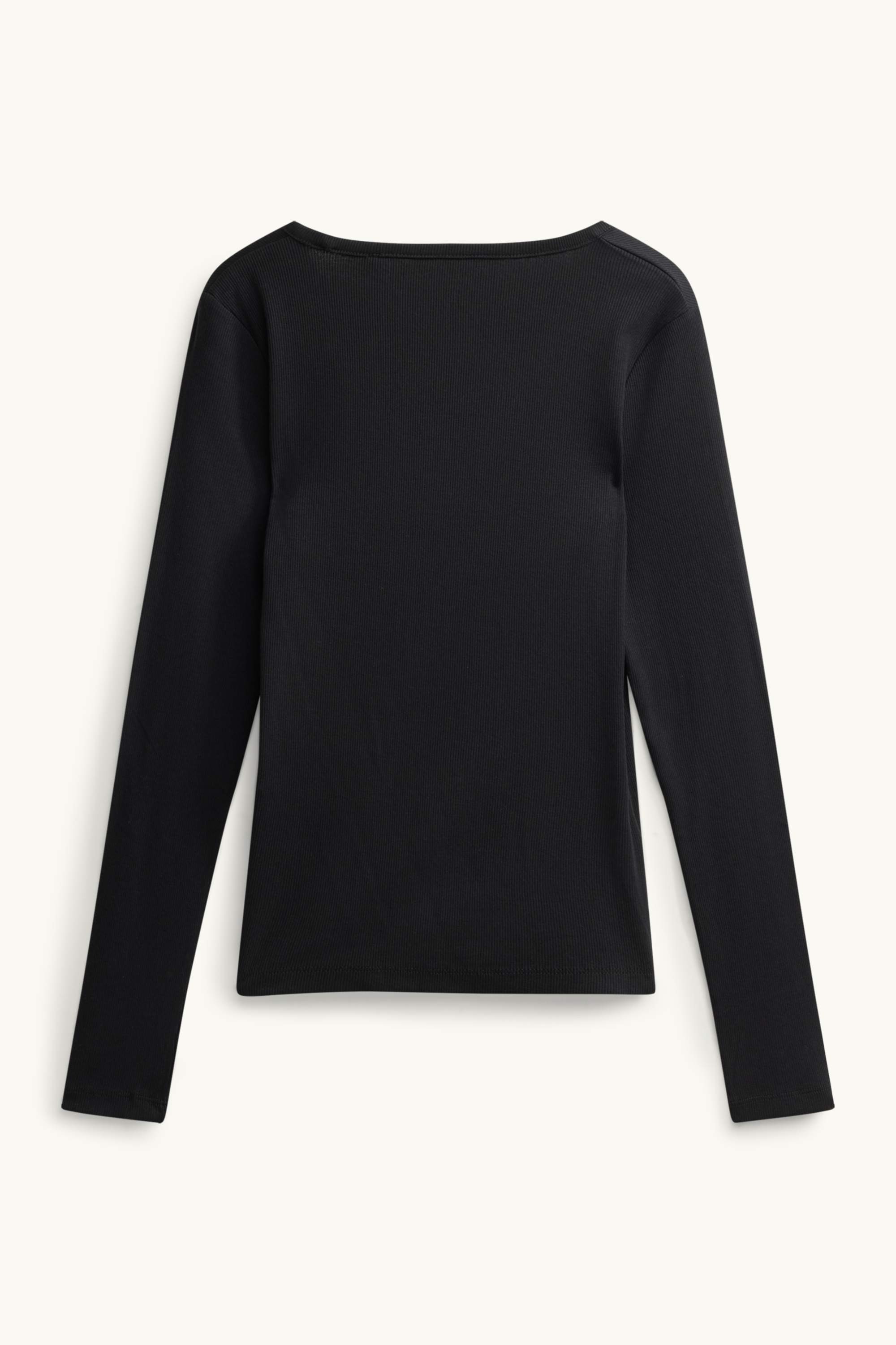 Long sleeve top with V-neck - slim fit black