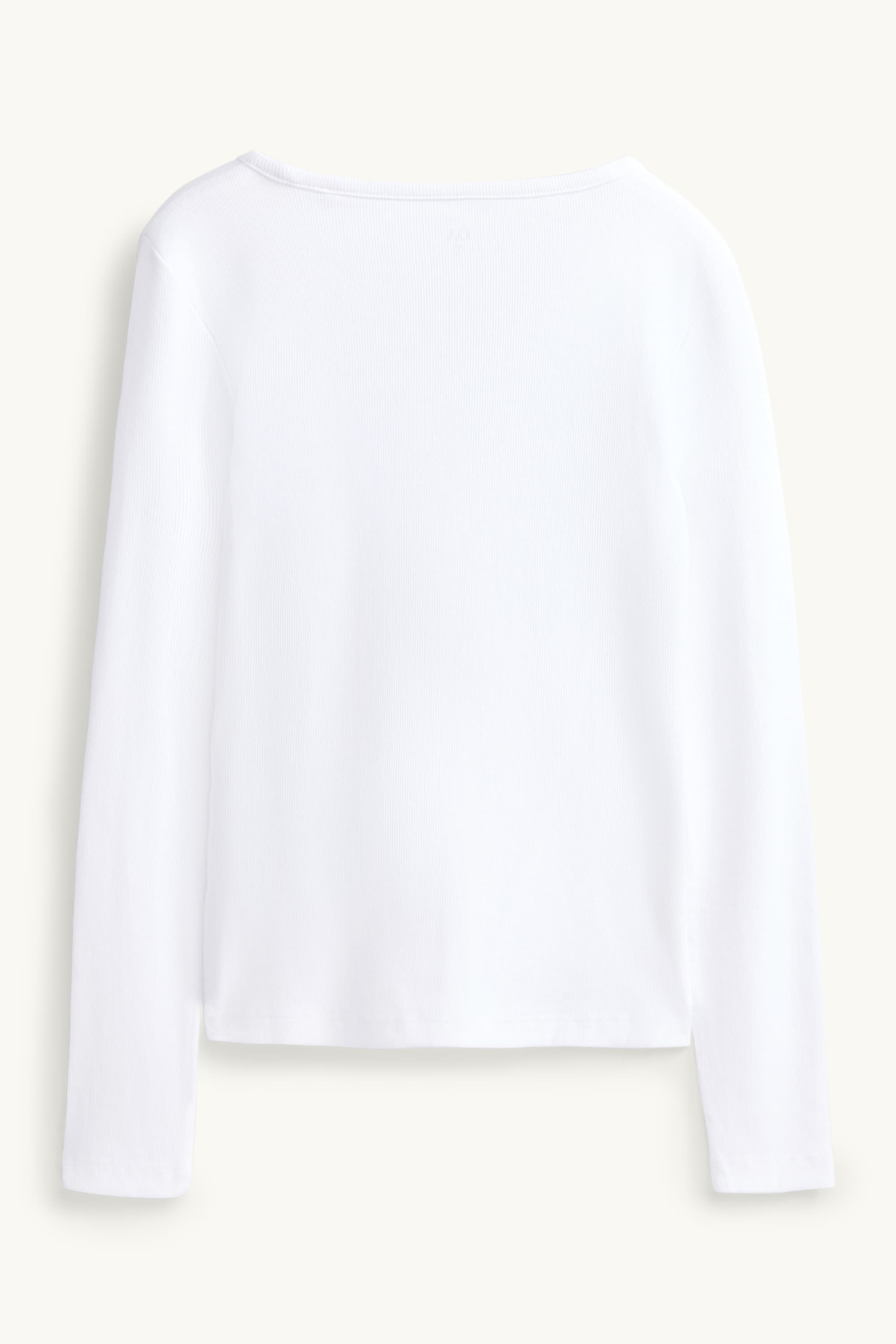 Long sleeve top with V-neck - slim fit white