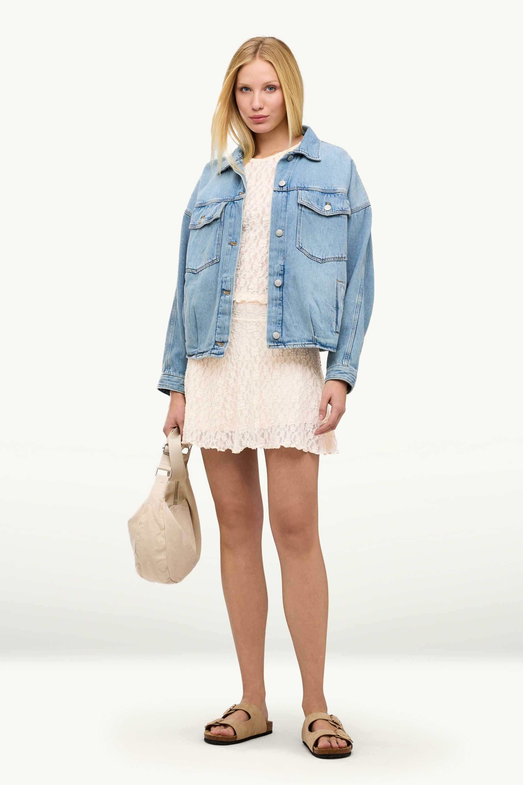 Skirt - textured creme