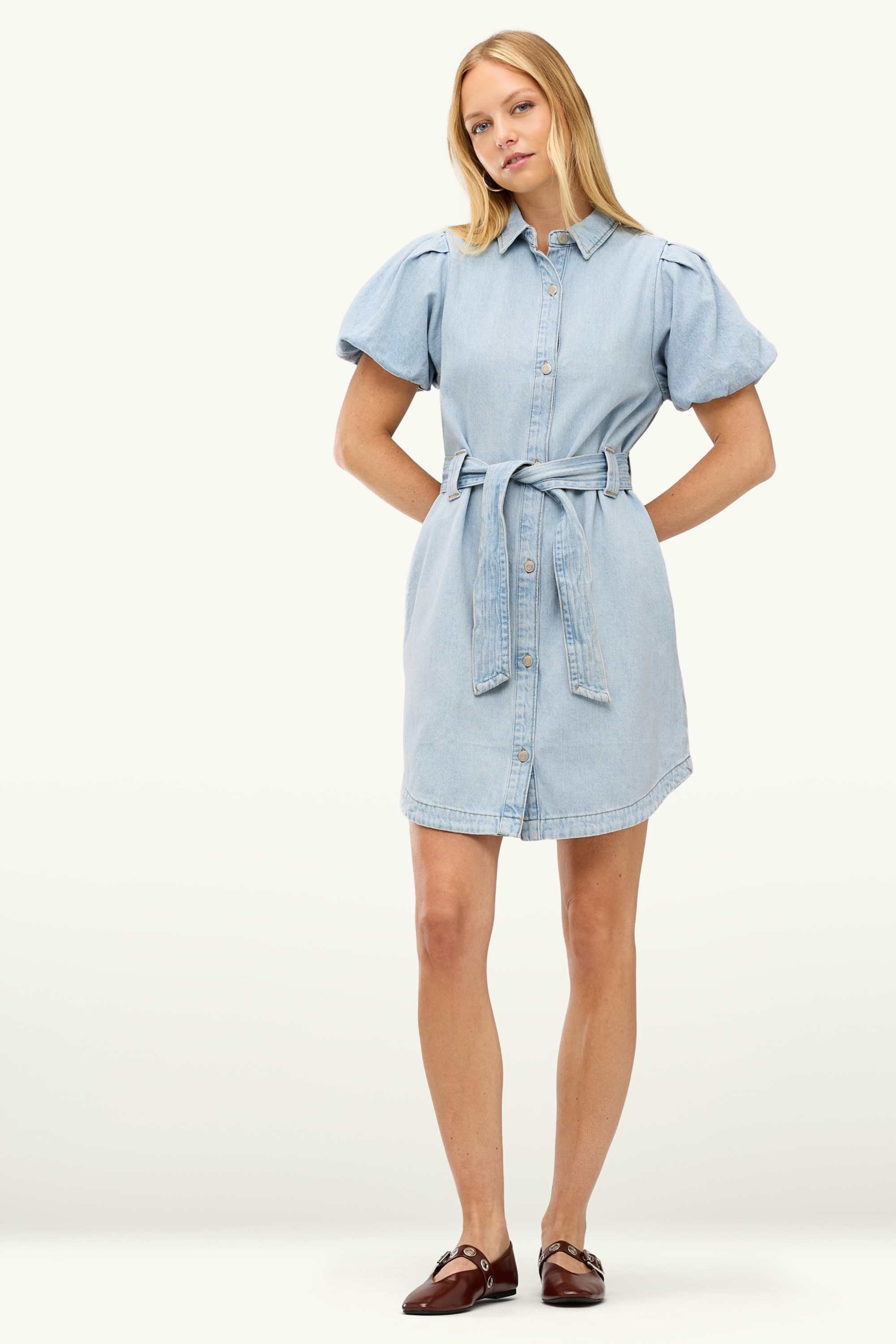 Denim dress denim-light blue