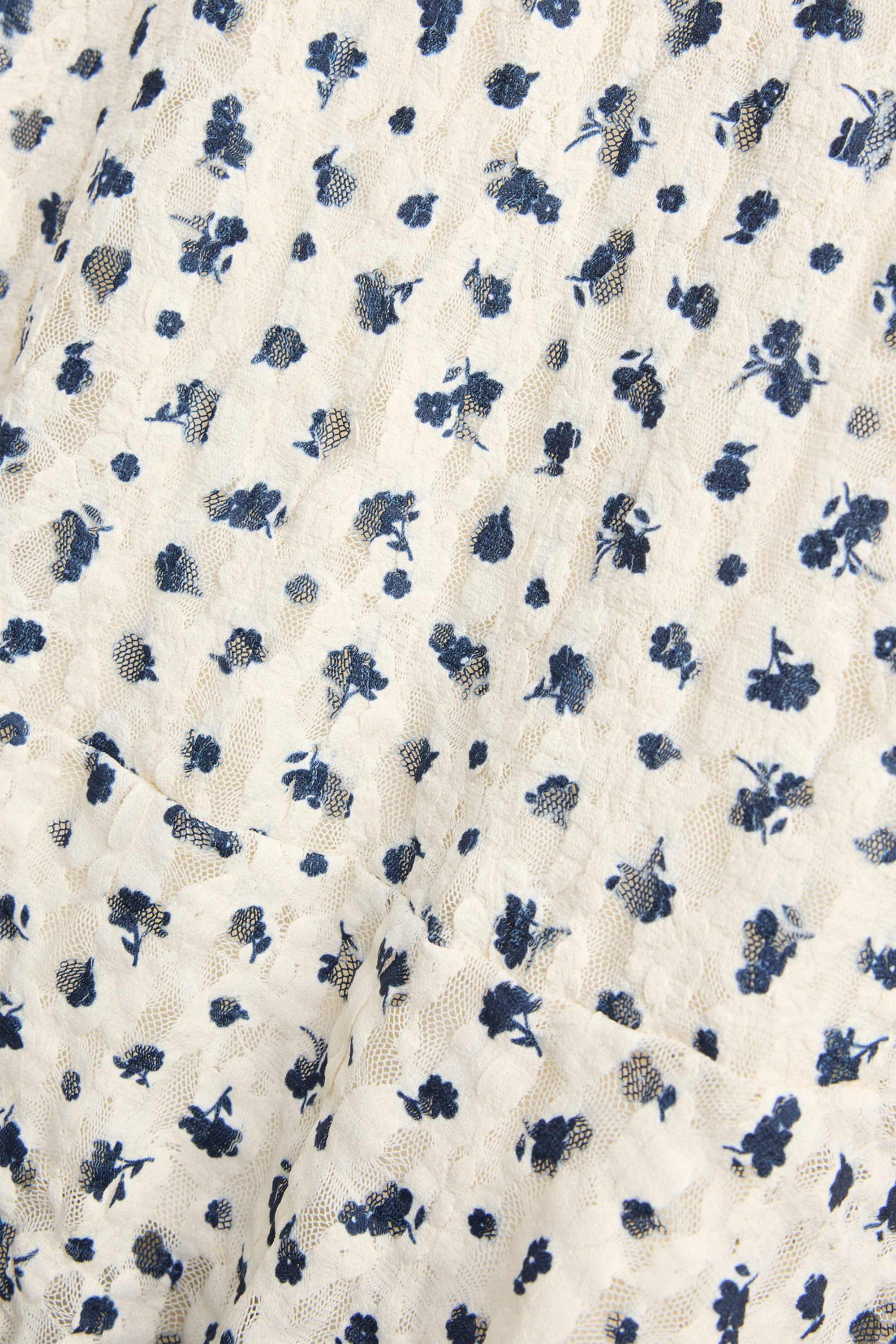 Lace dress - floral white / blue