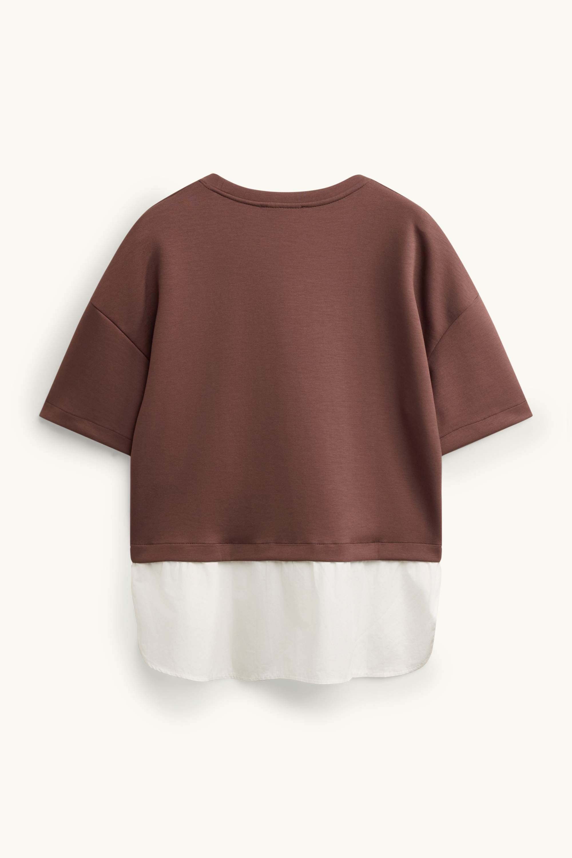 Sweatshirt - 2-in-1 look brown
