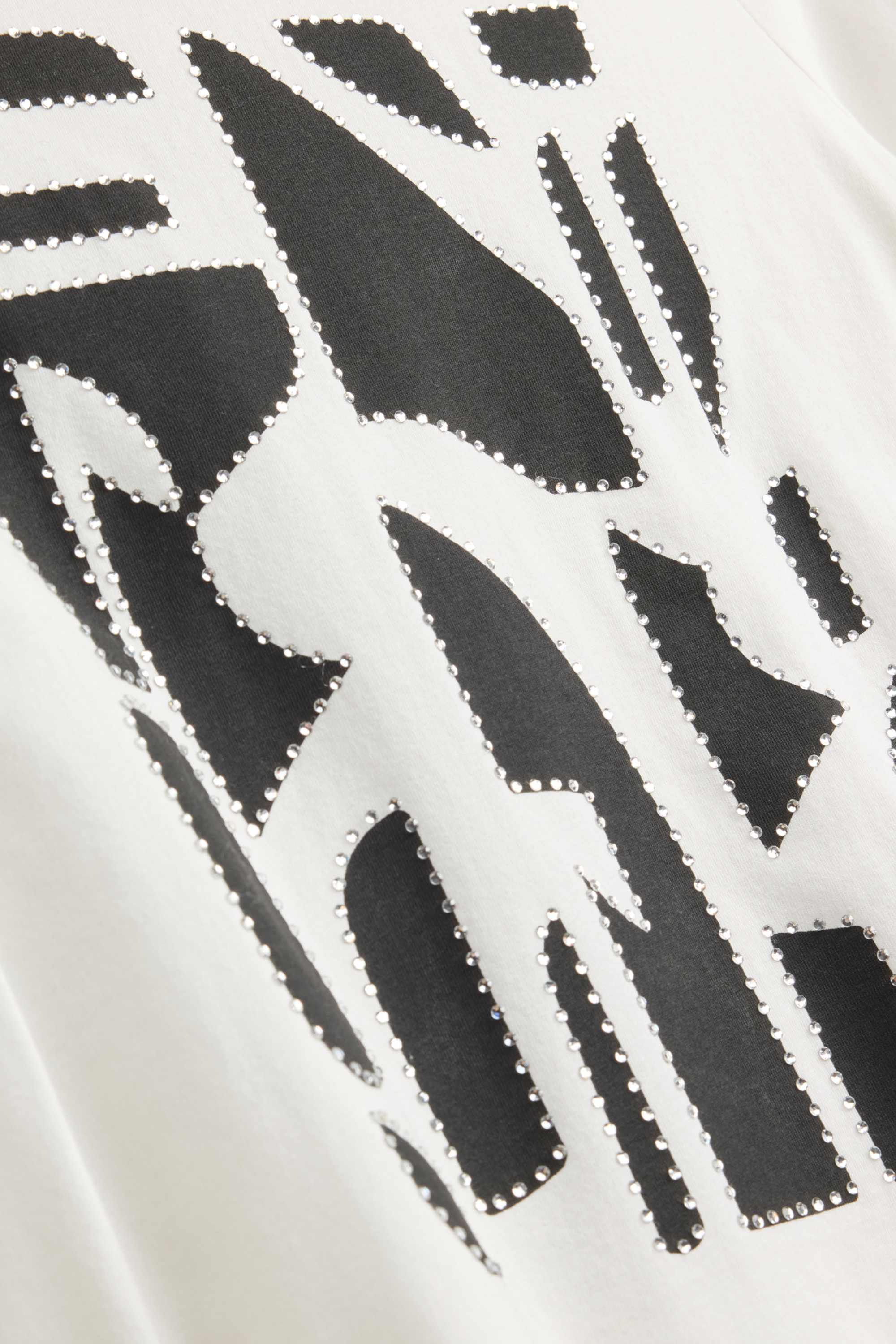 T-shirt with rhinestones - regular fit white
