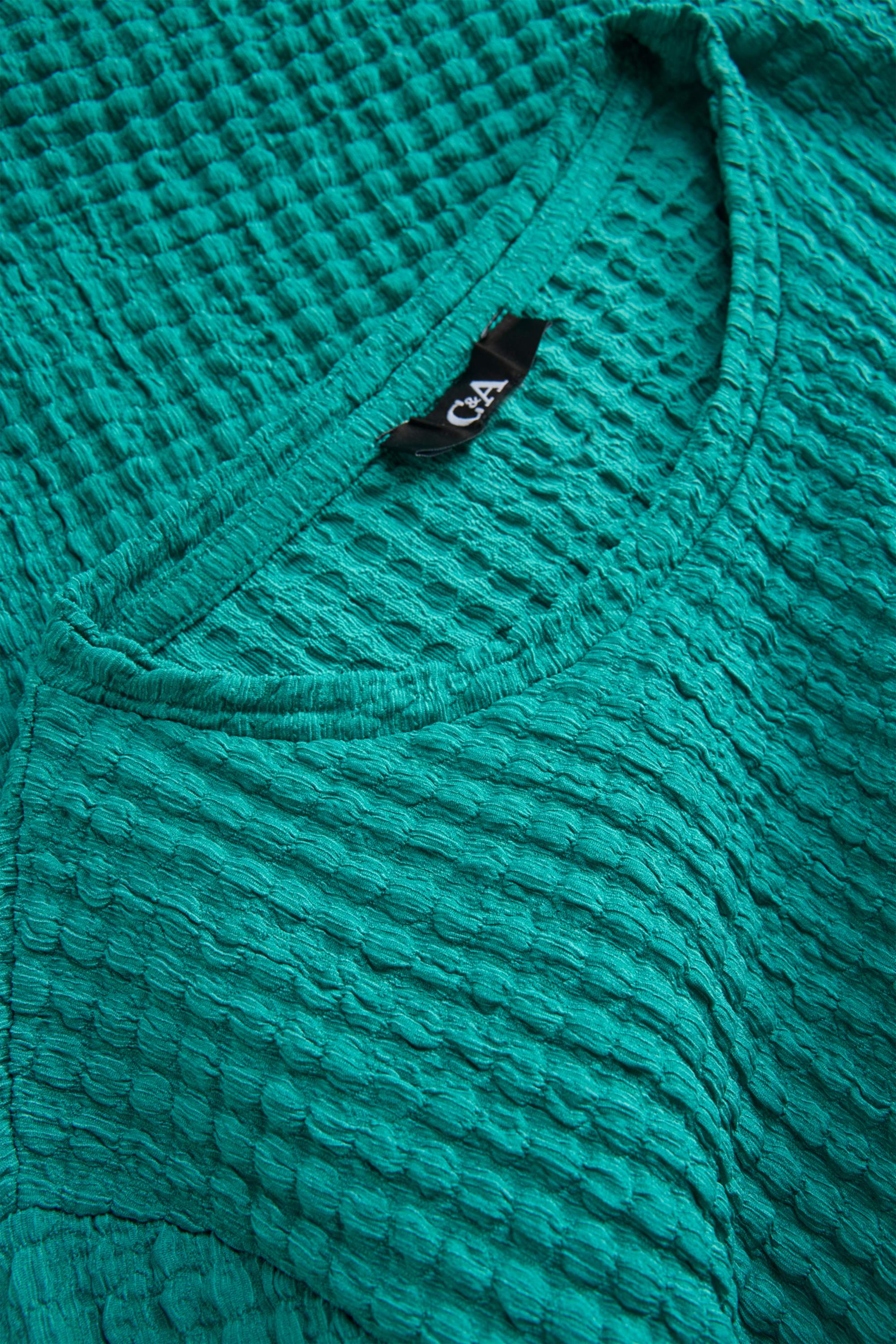 T-shirt - regular fit - textured turquoise