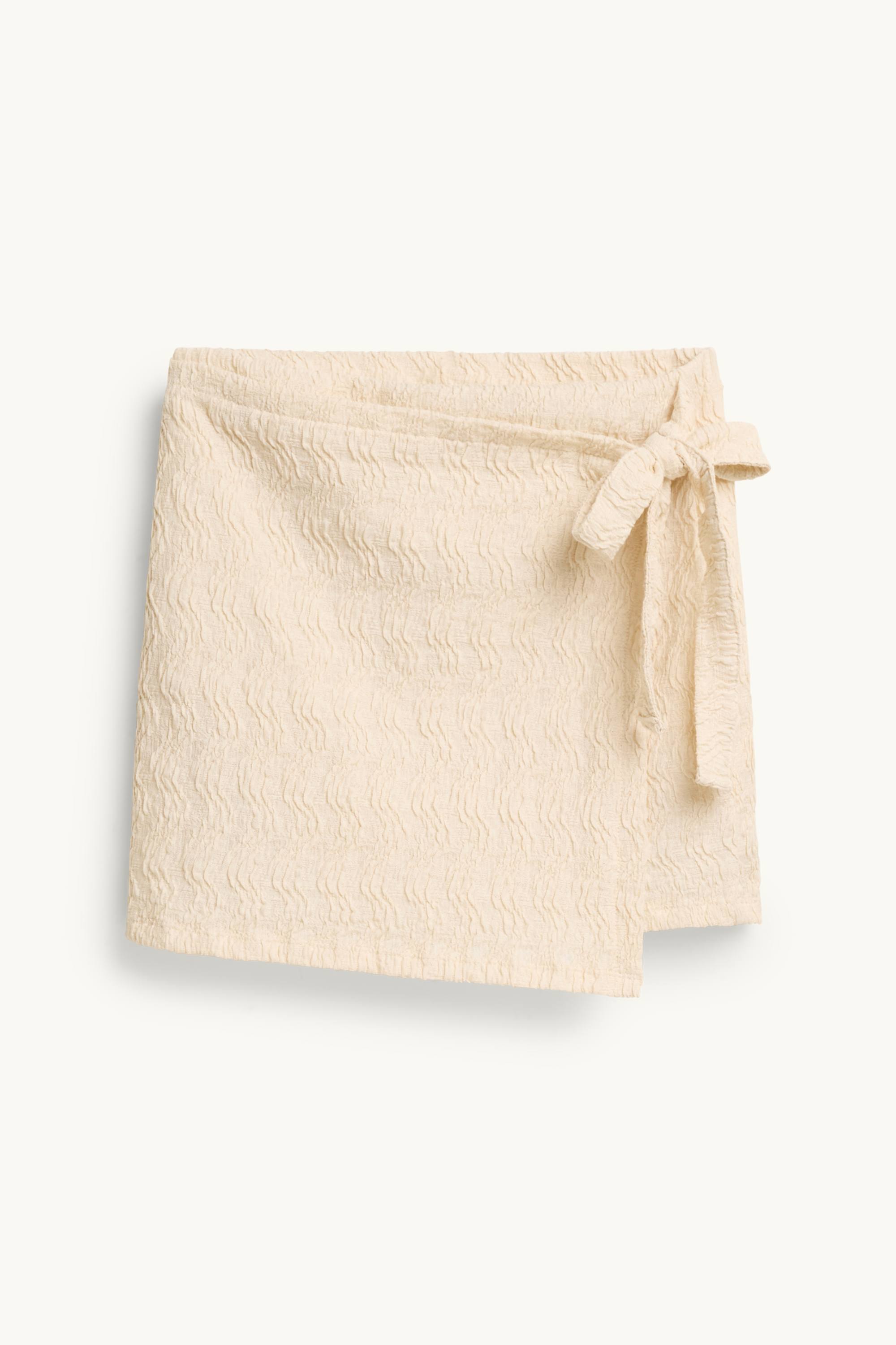 Wrap skirt - textured beige