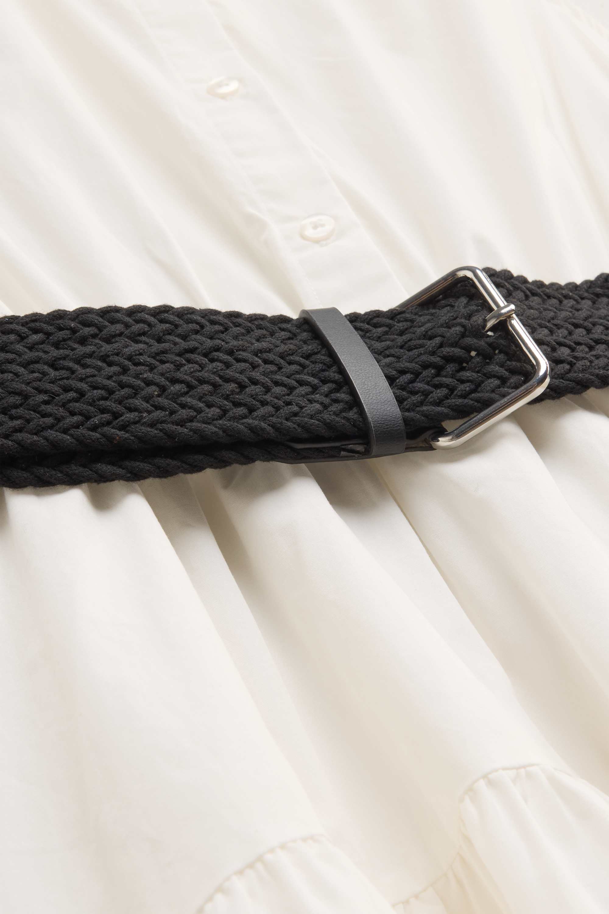 Dress with belt - straight fit white