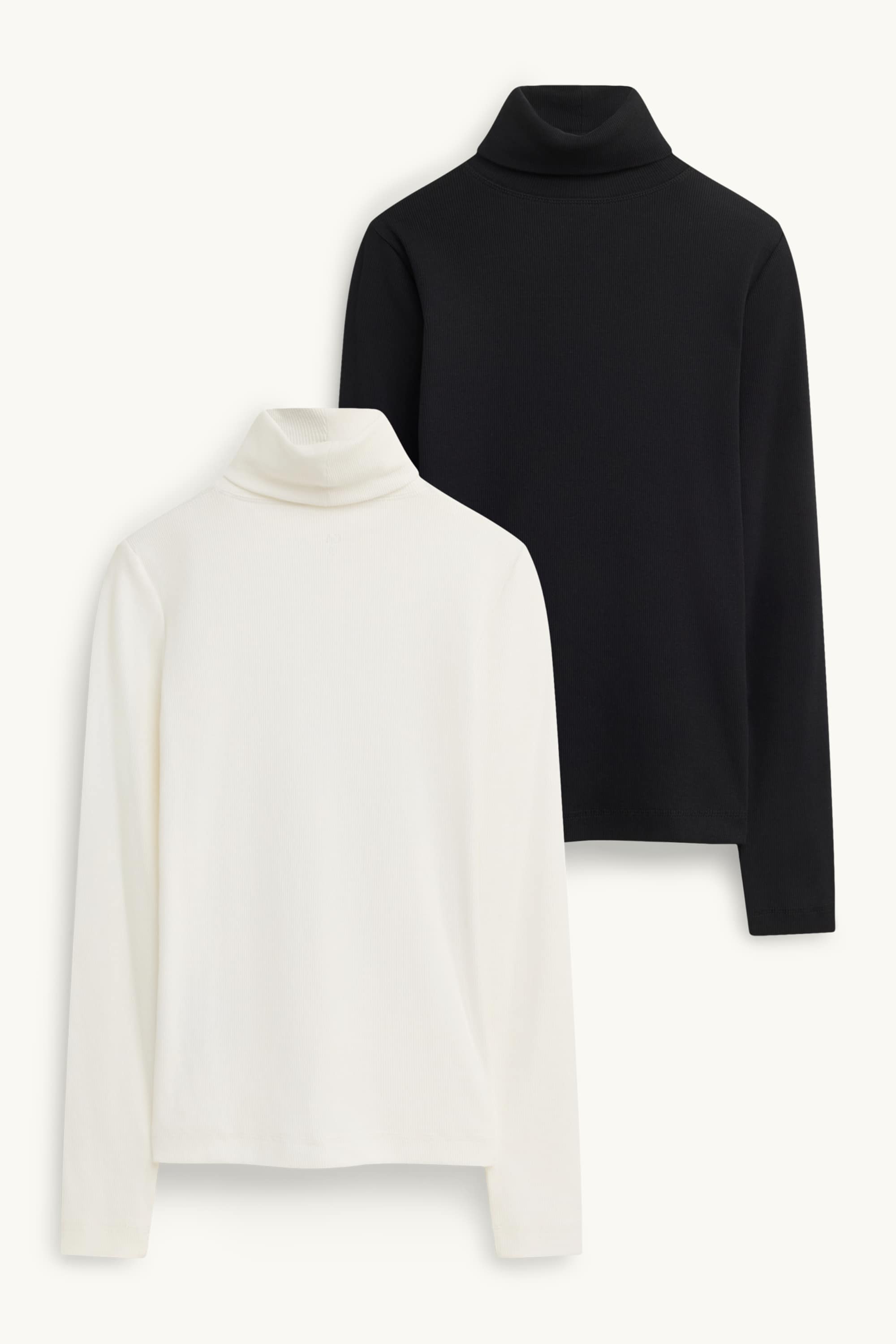 Multipack of 2 - turtleneck top - ribbed white / black