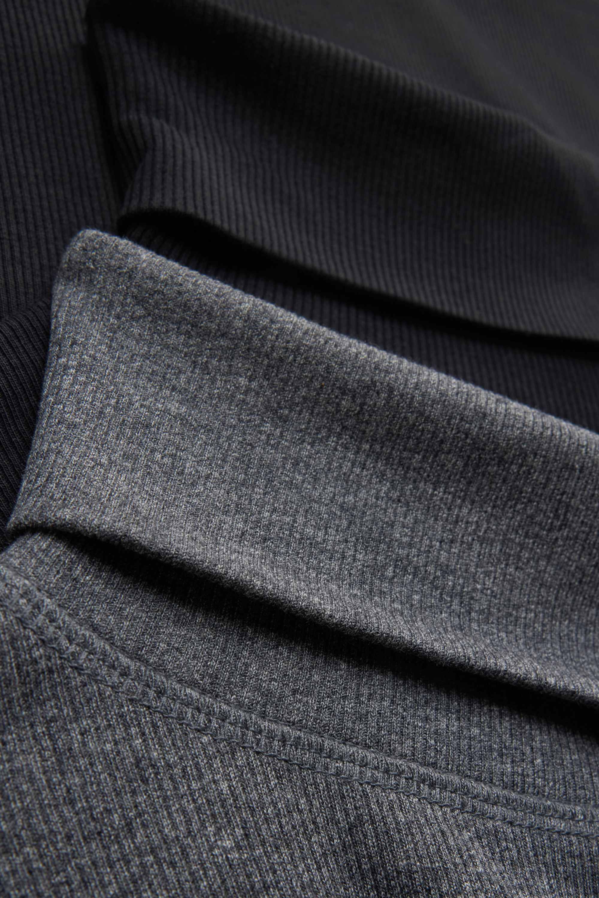 Multipack of 2 - turtleneck top - ribbed black / gray