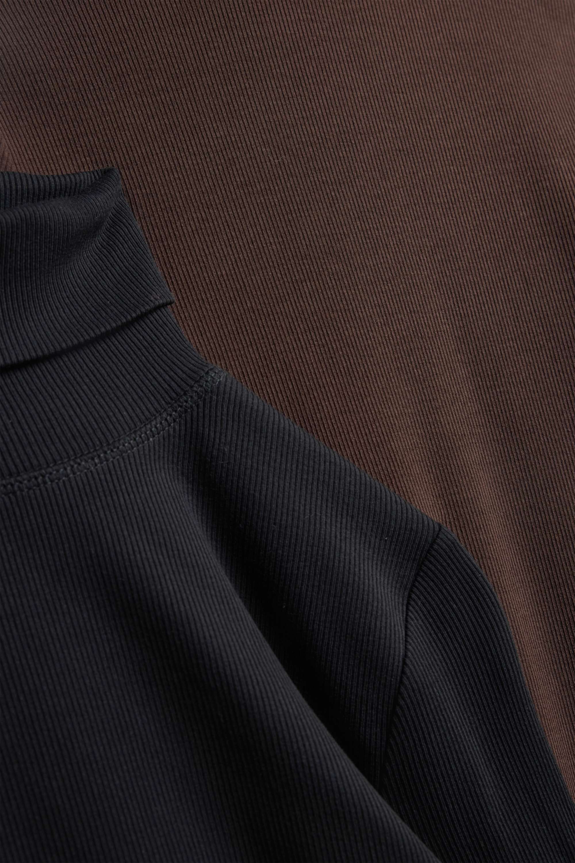 Multipack of 2 - turtleneck top - ribbed dark brown
