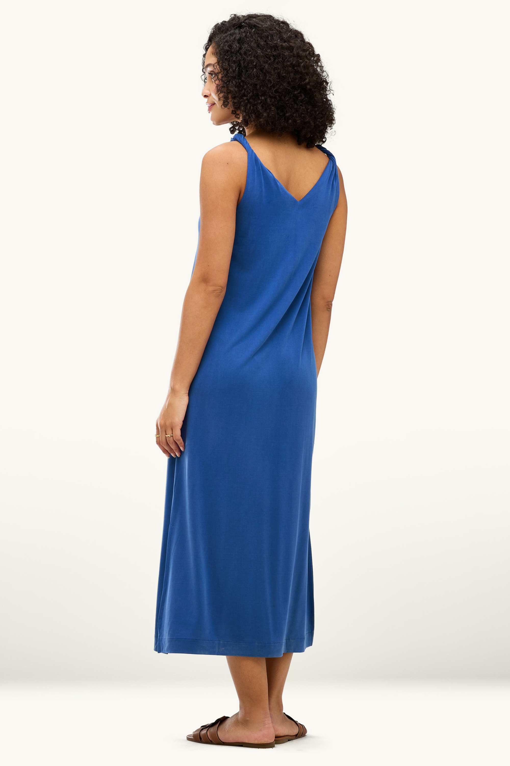 V-neck dress - straight fit blue