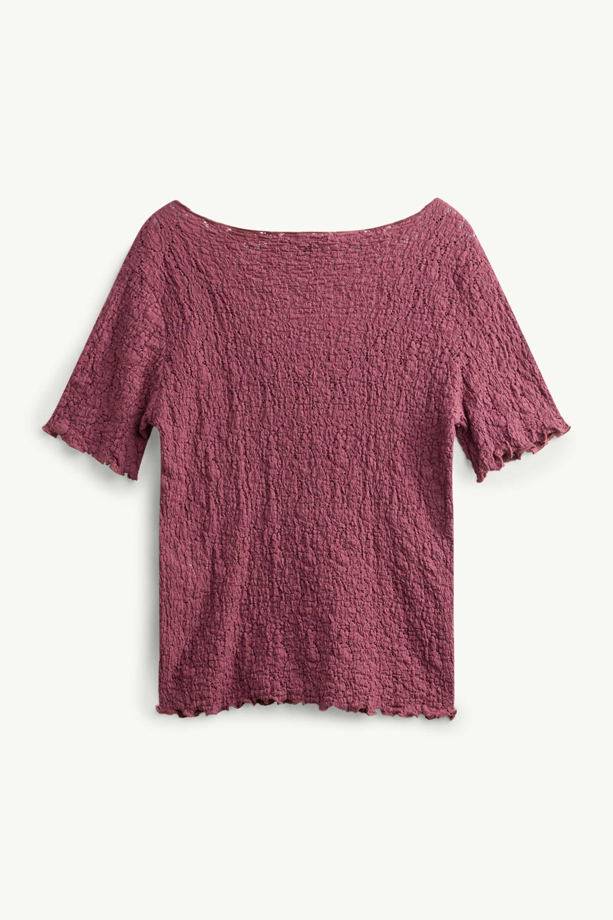 T-shirt - regular fit - textured dark red