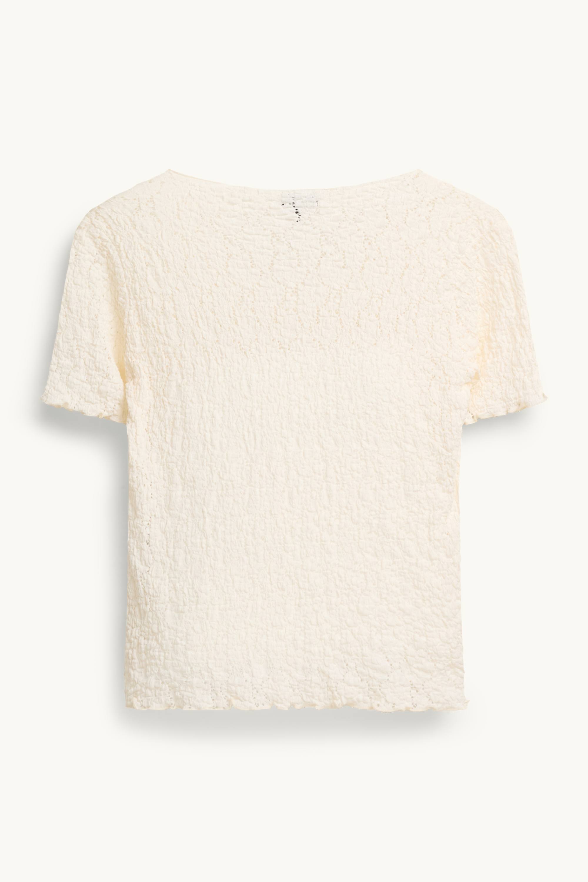 T-shirt - regular fit - textured creme