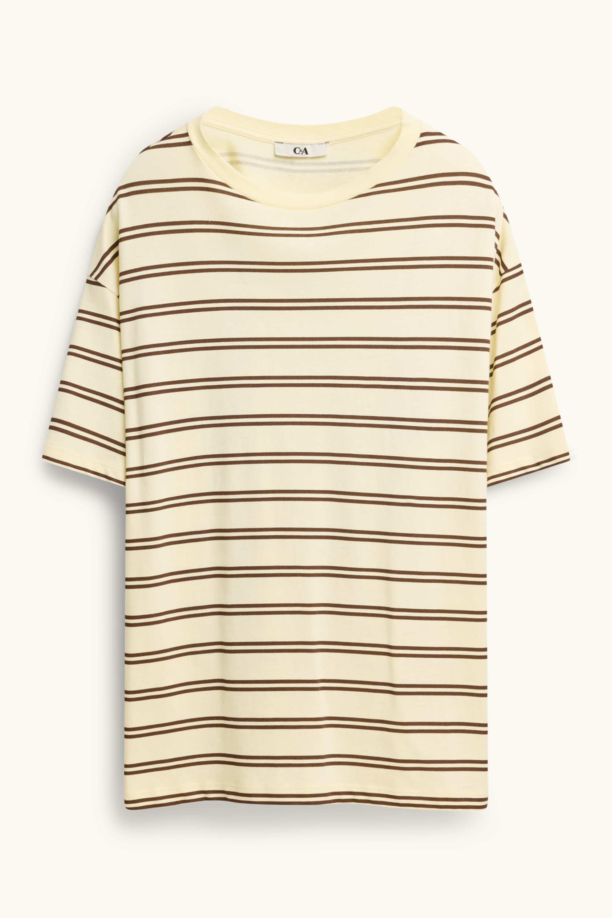 T-shirt - oversized - striped brown / cremewhite