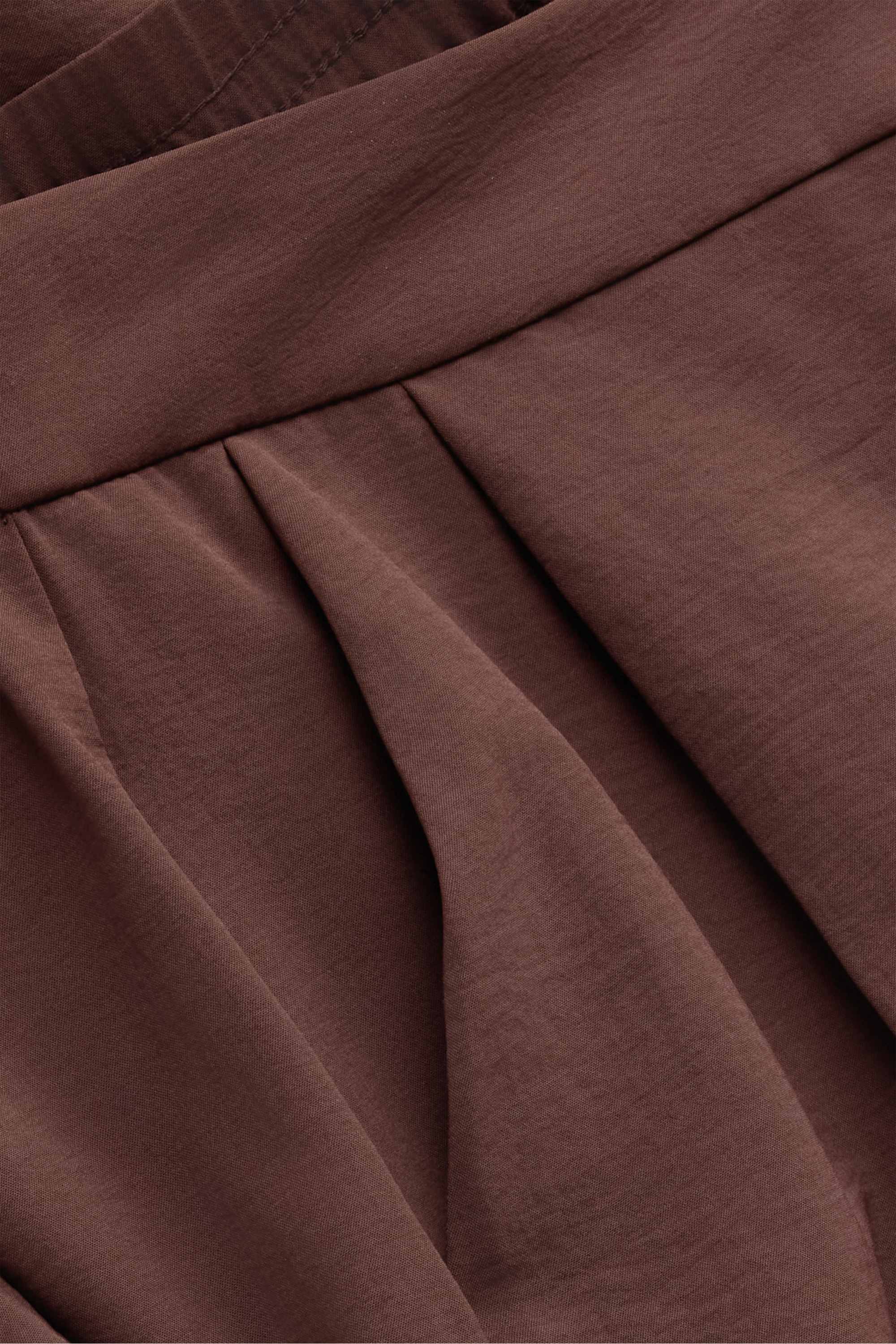 Cloth trousers - high waist - wide leg brown