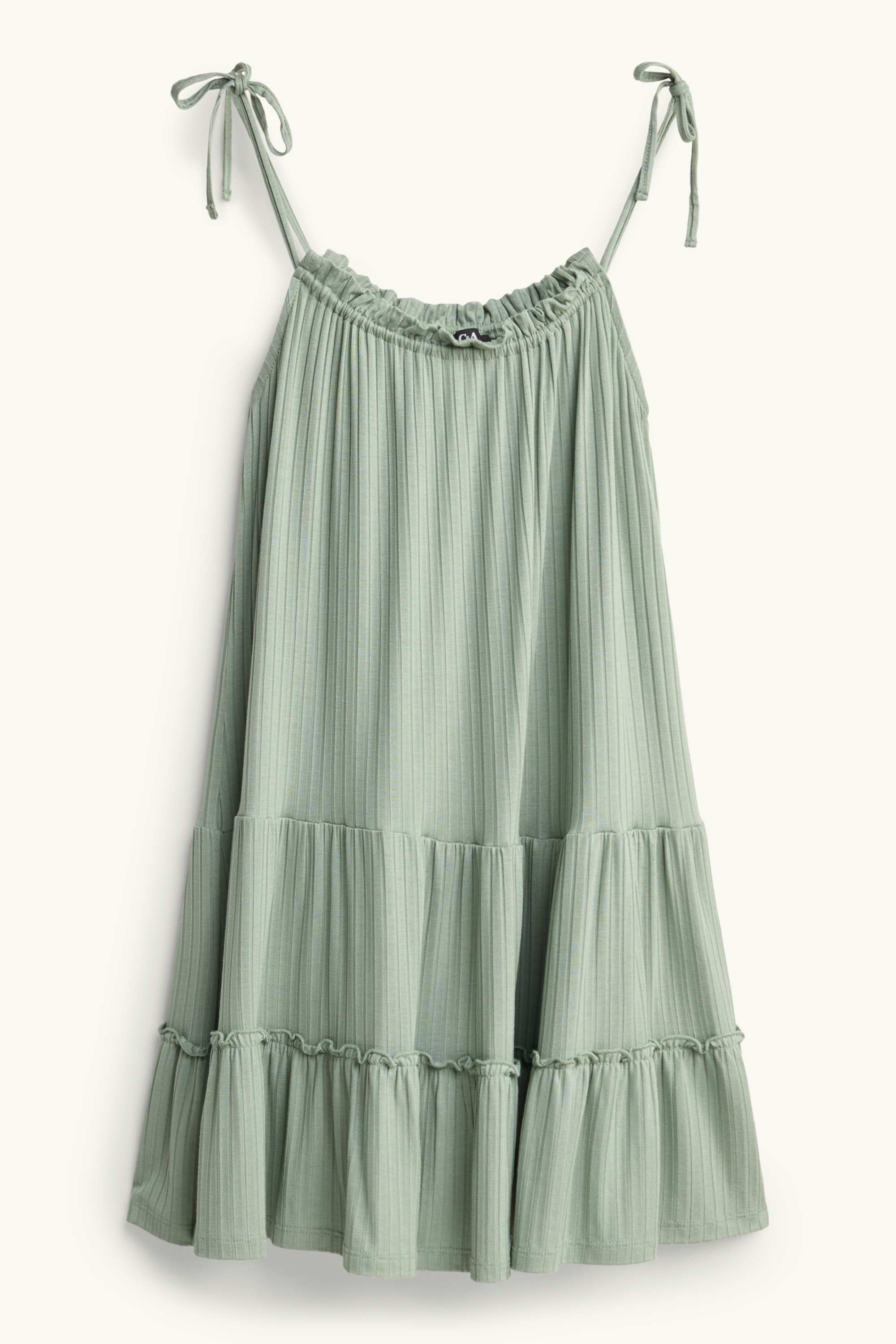A-line dress - ribbed light green