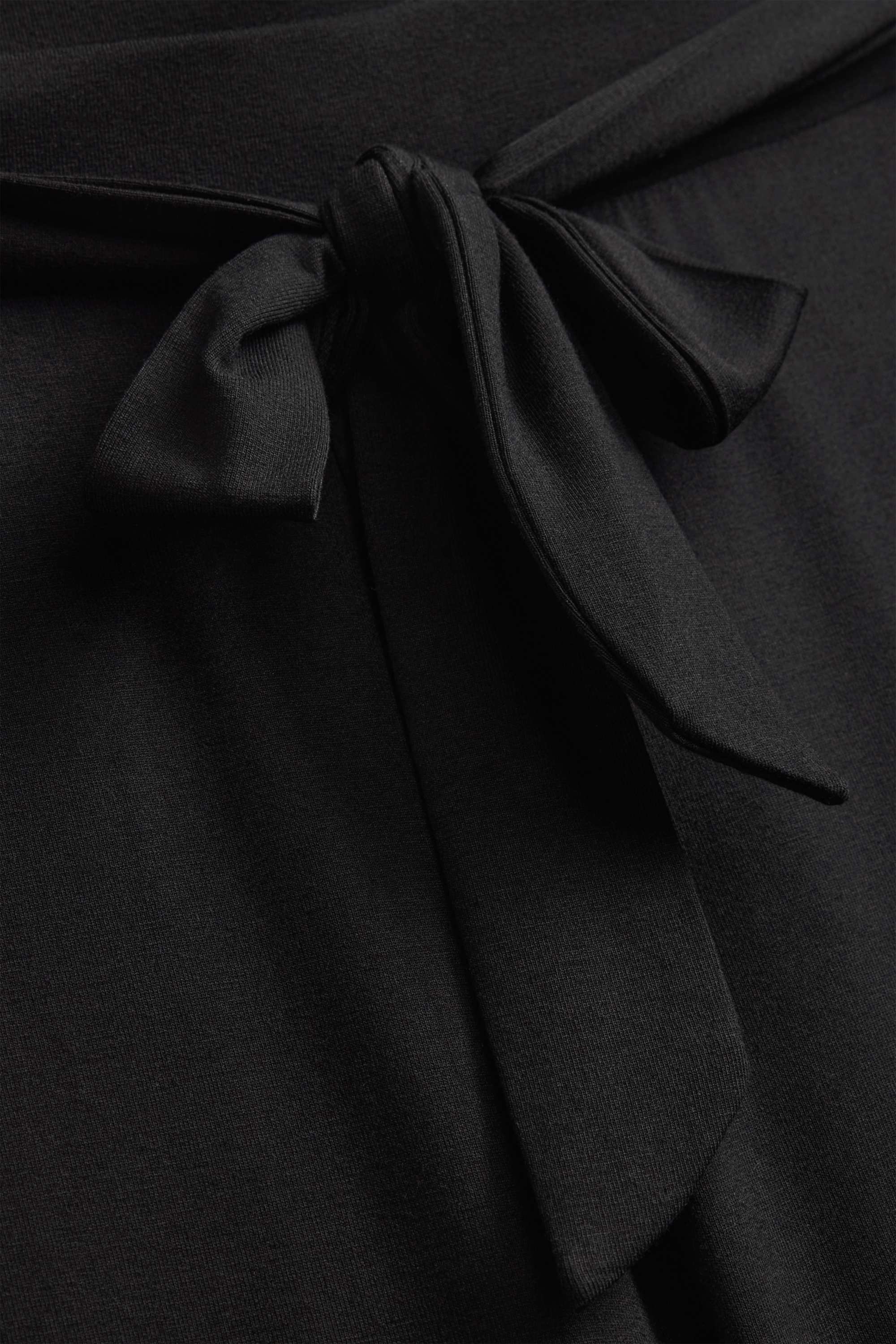 Jersey trousers - mid-rise waist - wide leg black