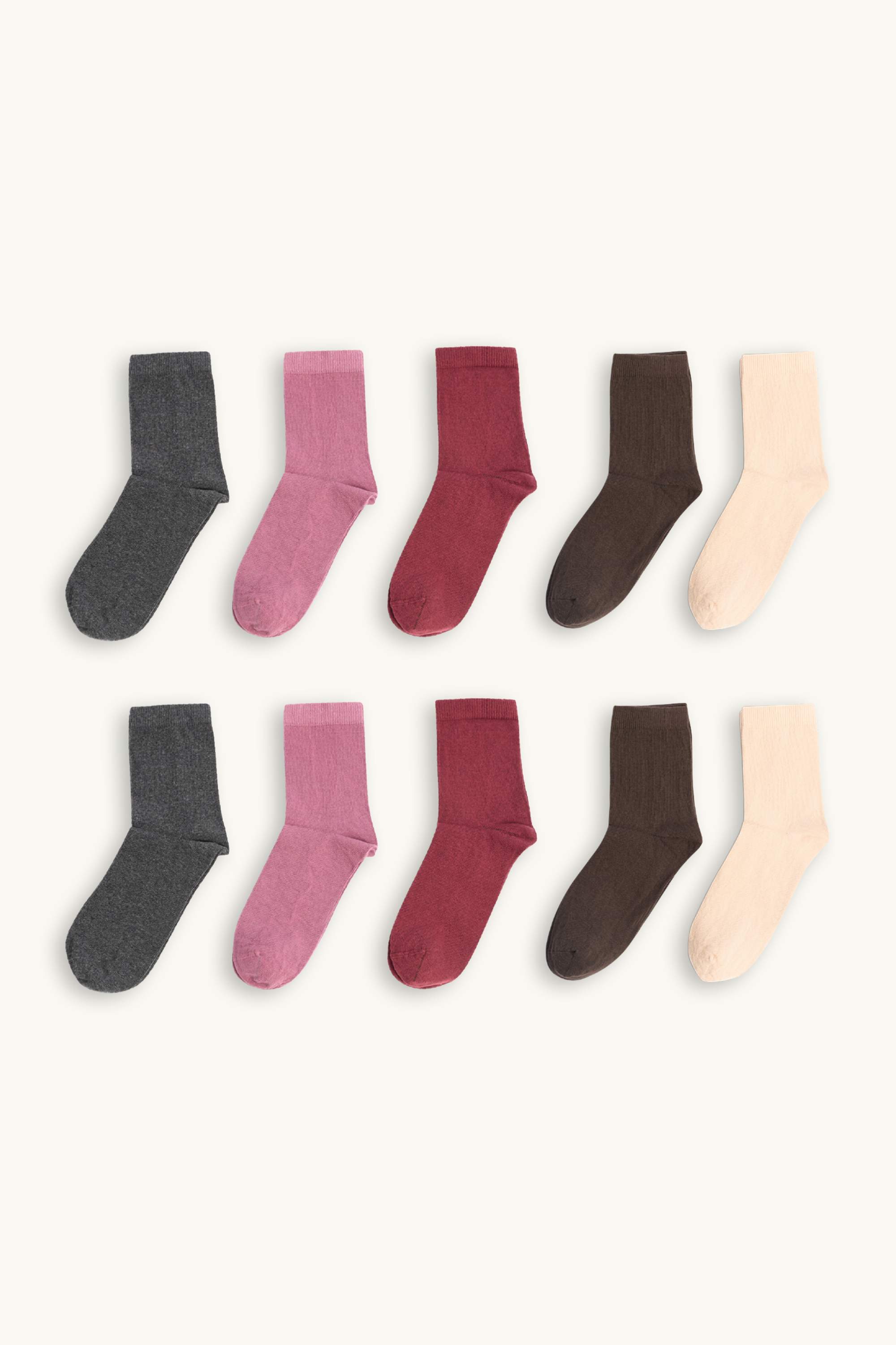 Multipack of 10 - socks beige / bordeaux