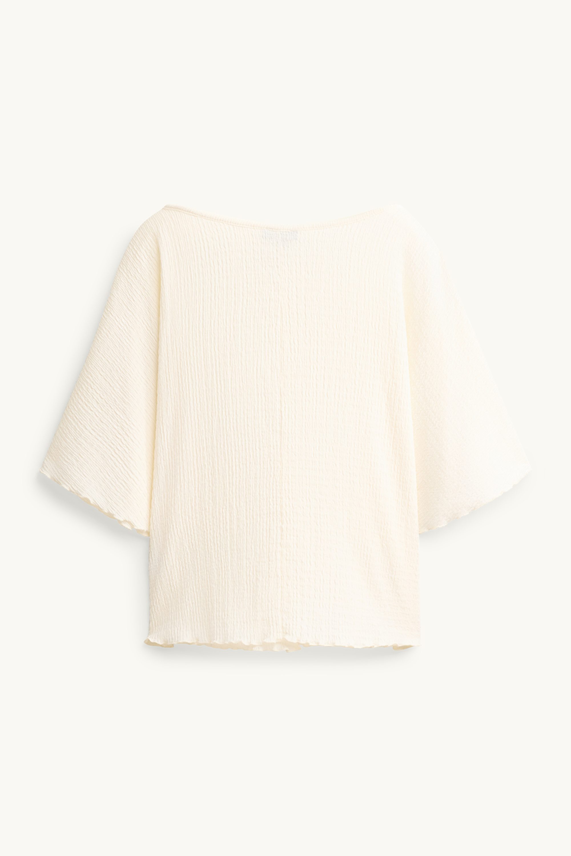 T-shirt - regular fit - smocked creme