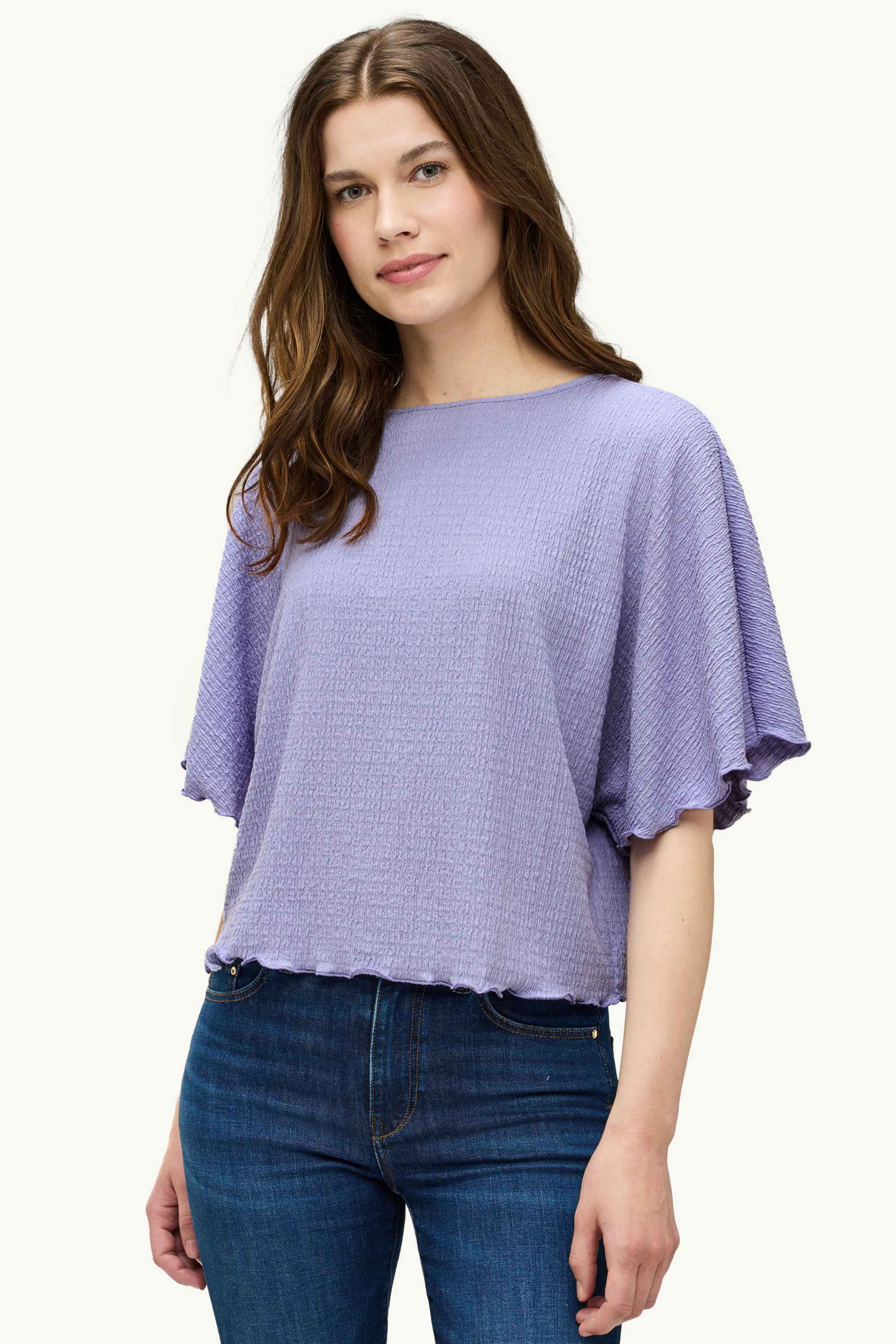 T-shirt - regular fit - smocked lilac