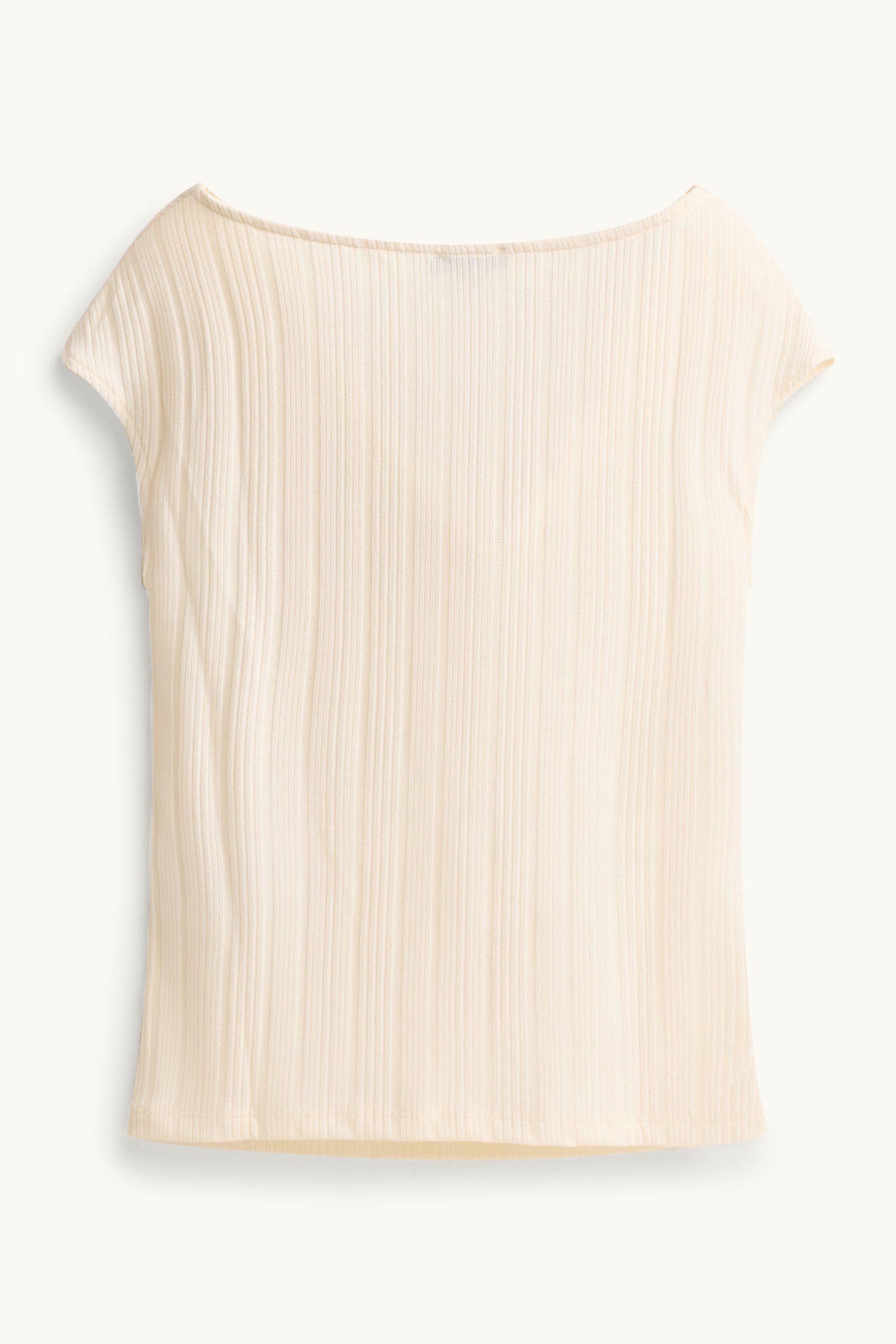 Top - striped - textured cremewhite