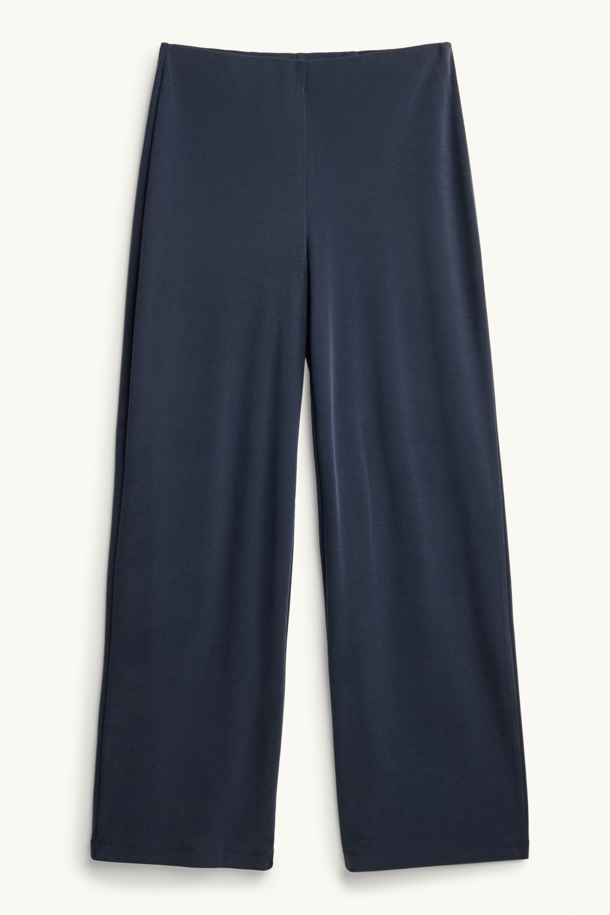 Cloth trousers - mid-rise waist - palazzo dark blue