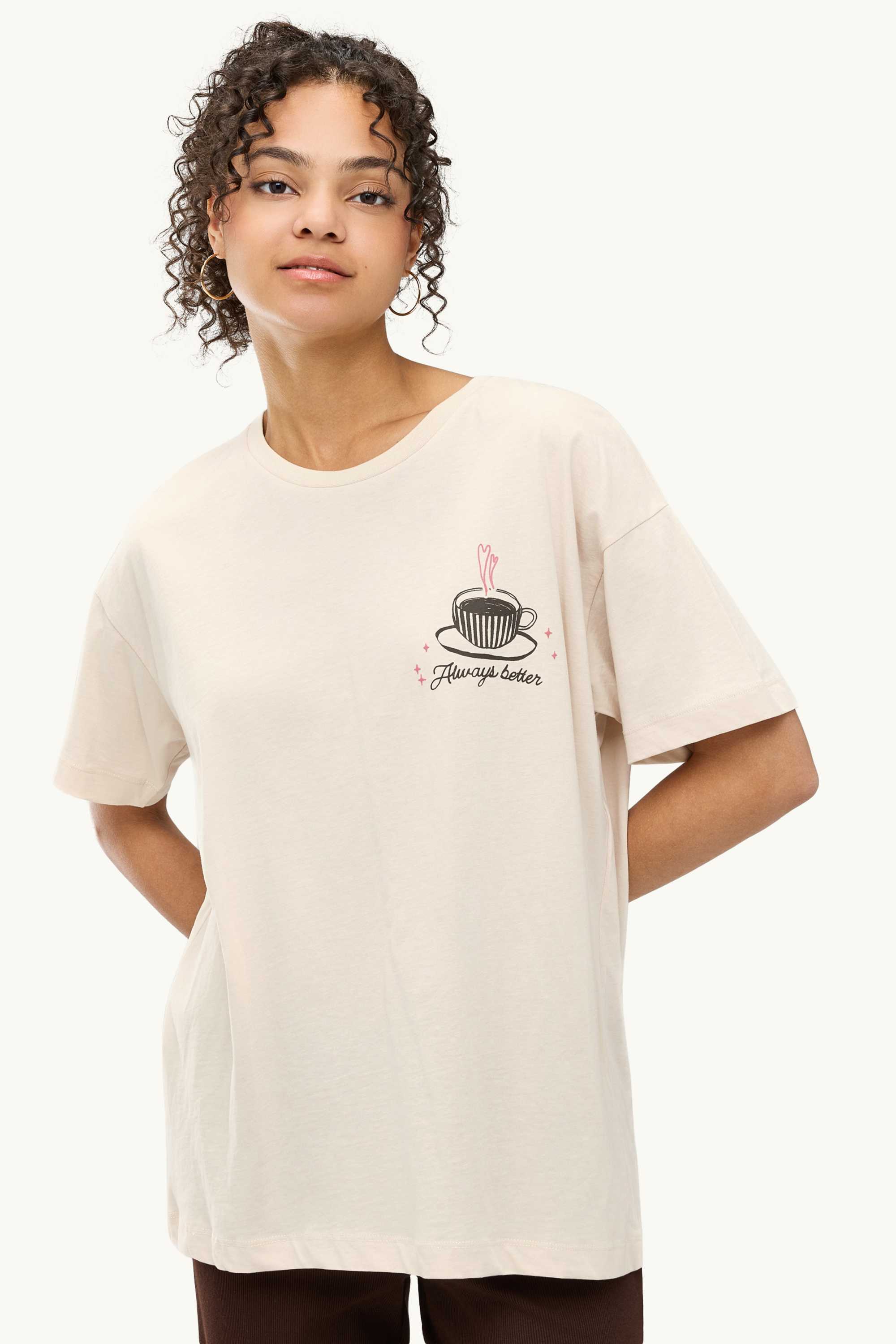 T-shirt - oversized beige