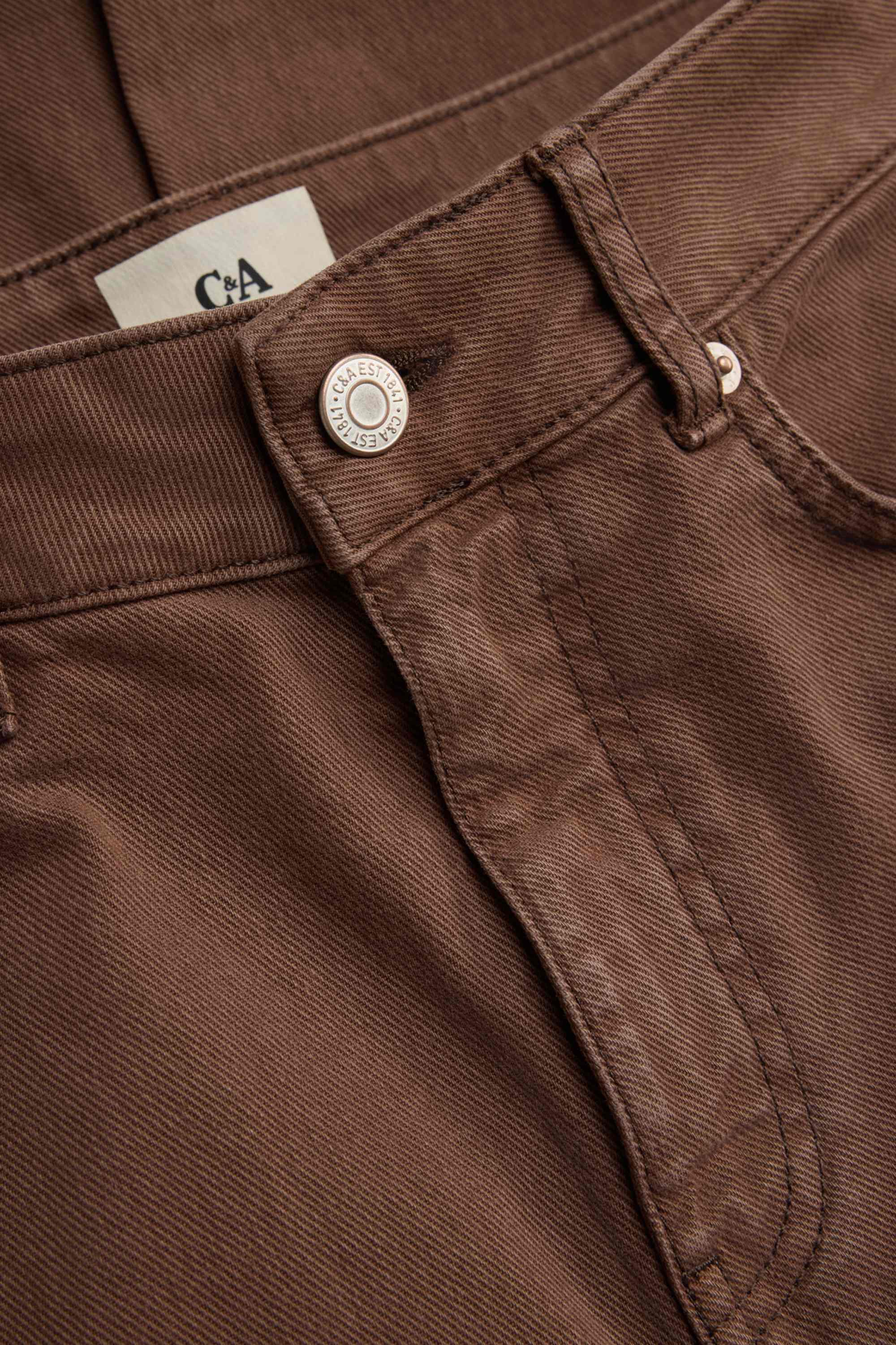 Barrel jeans - high waist denim-brown