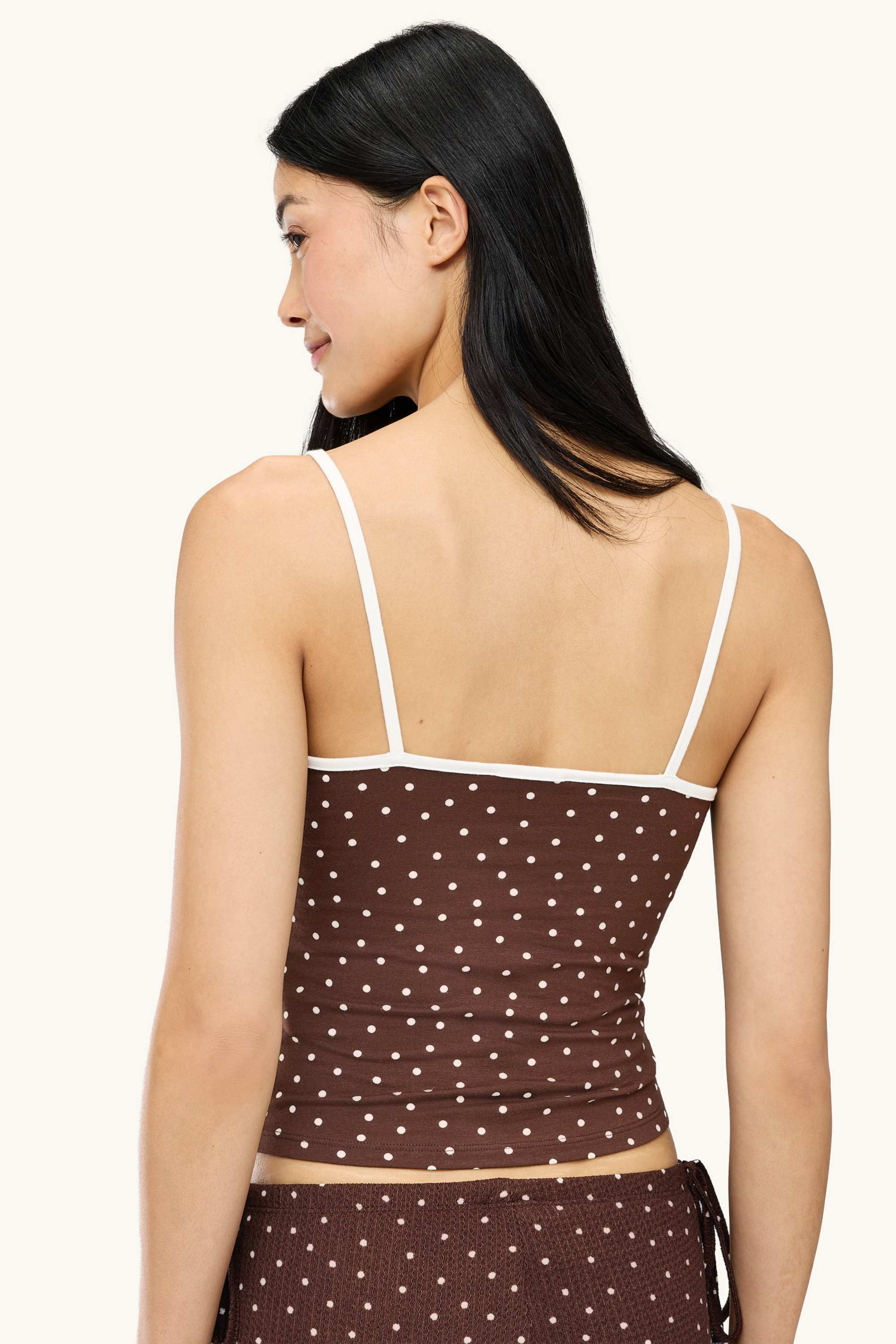 Cropped top - polka dot brown