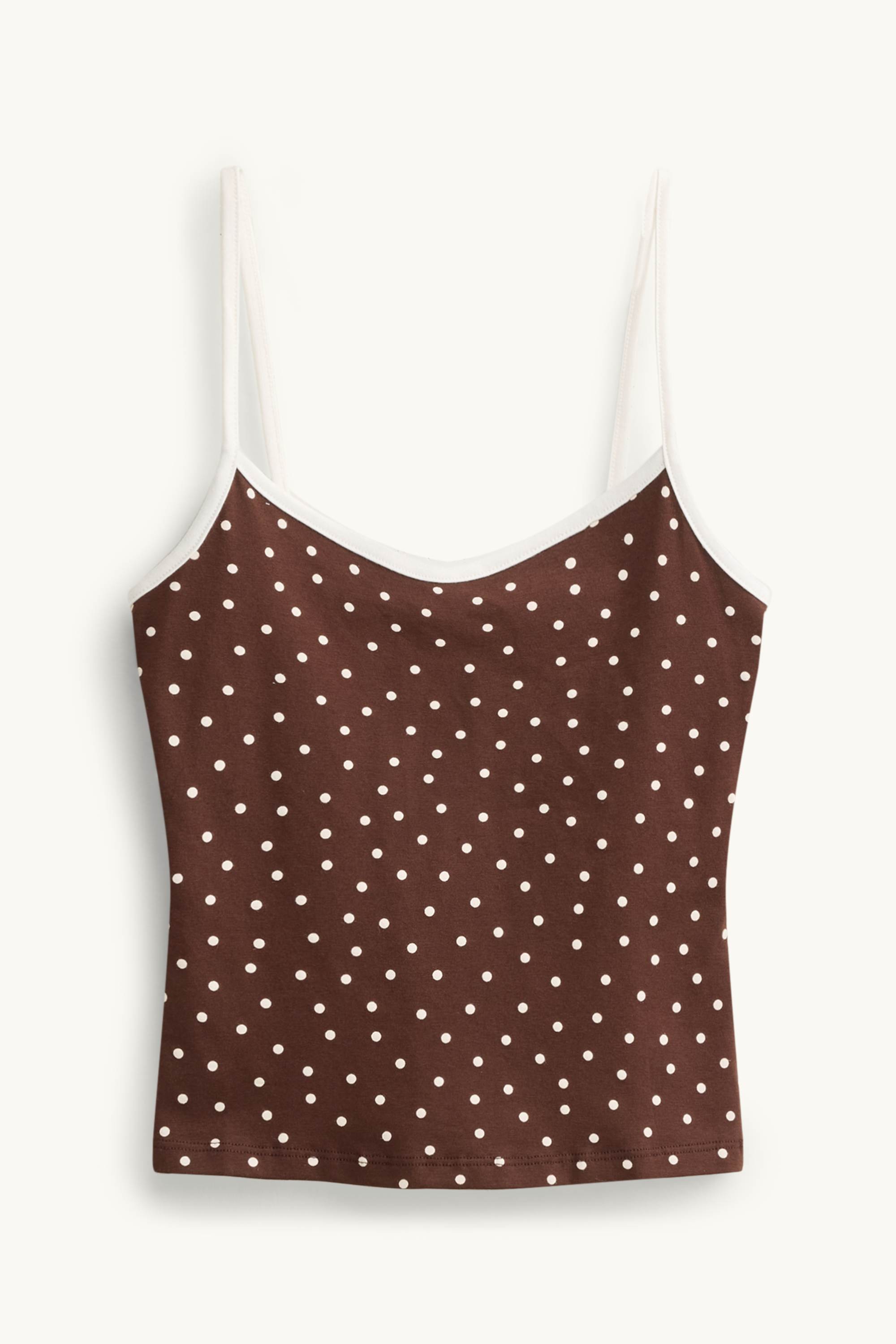 Cropped top - polka dot brown