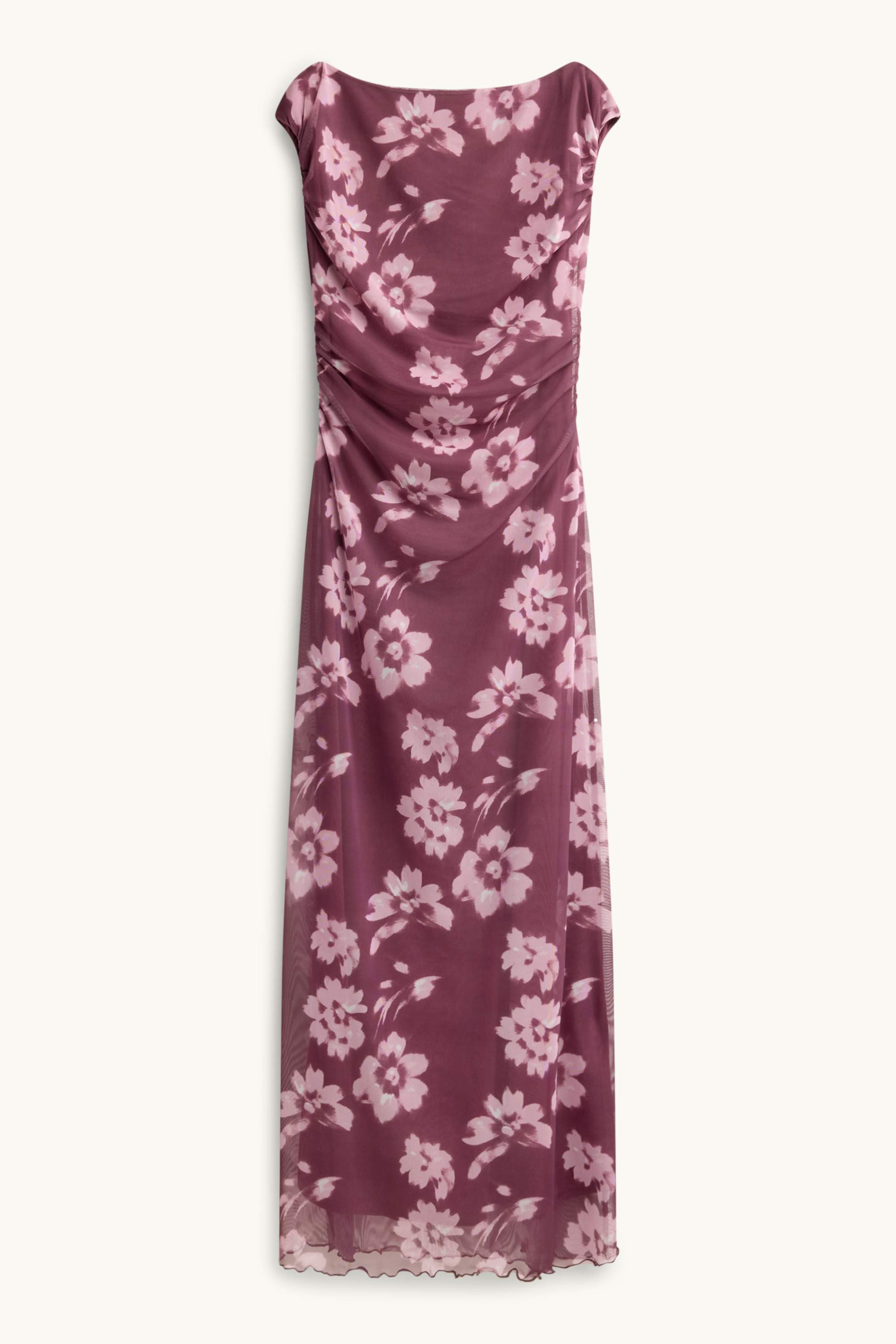 Bodycon dress - mesh - floral purple