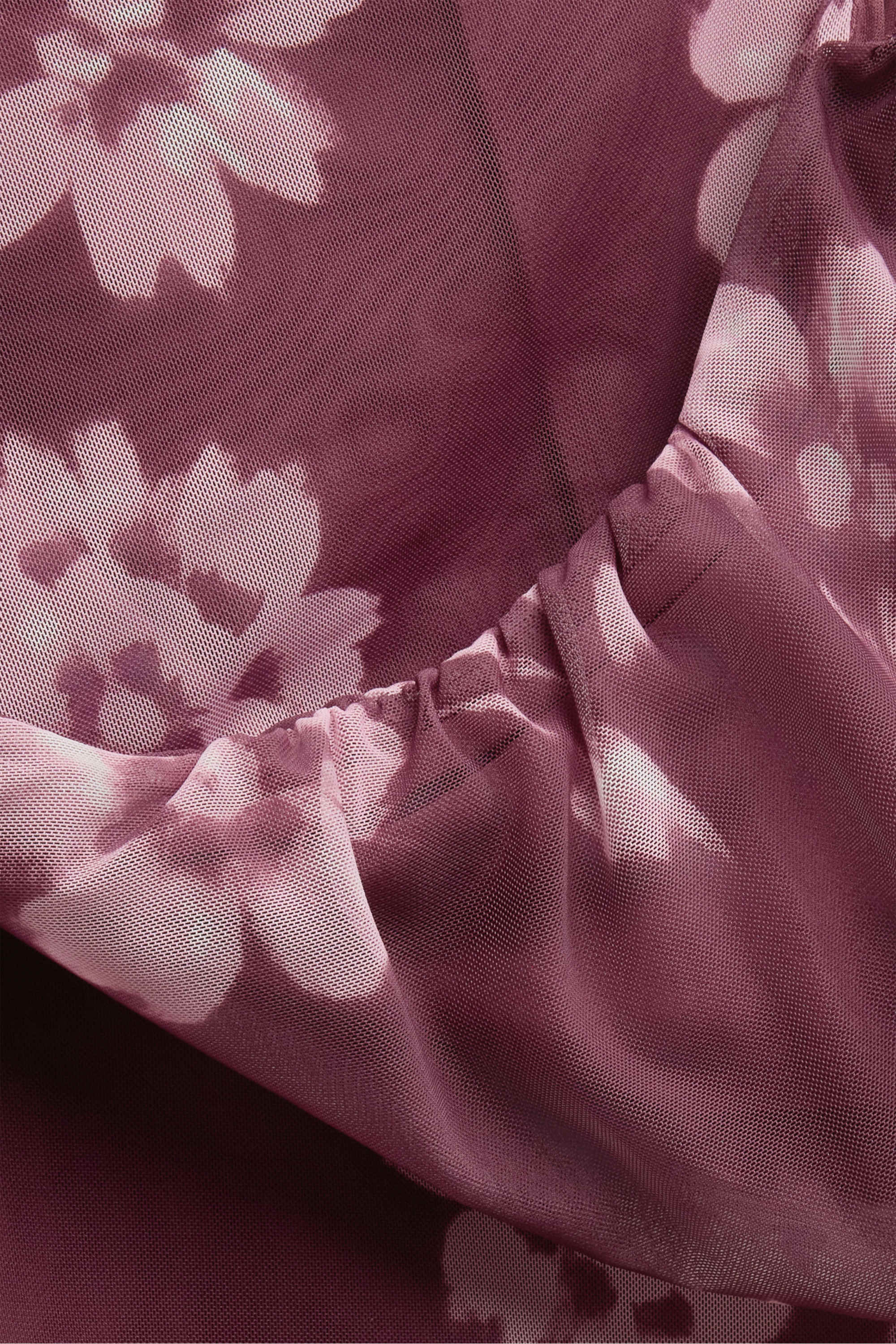 Bodycon dress - mesh - floral purple