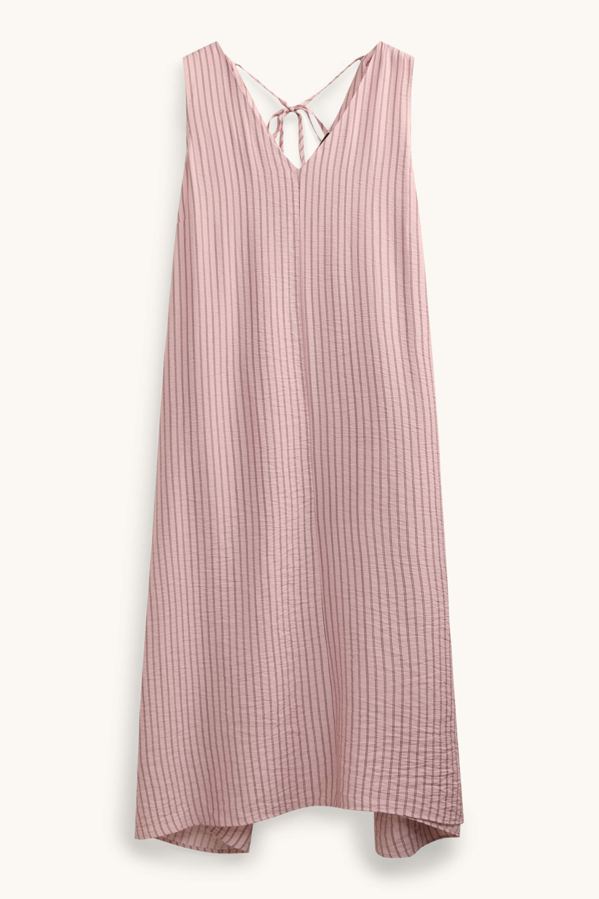 A-line dress - striped - textured rose