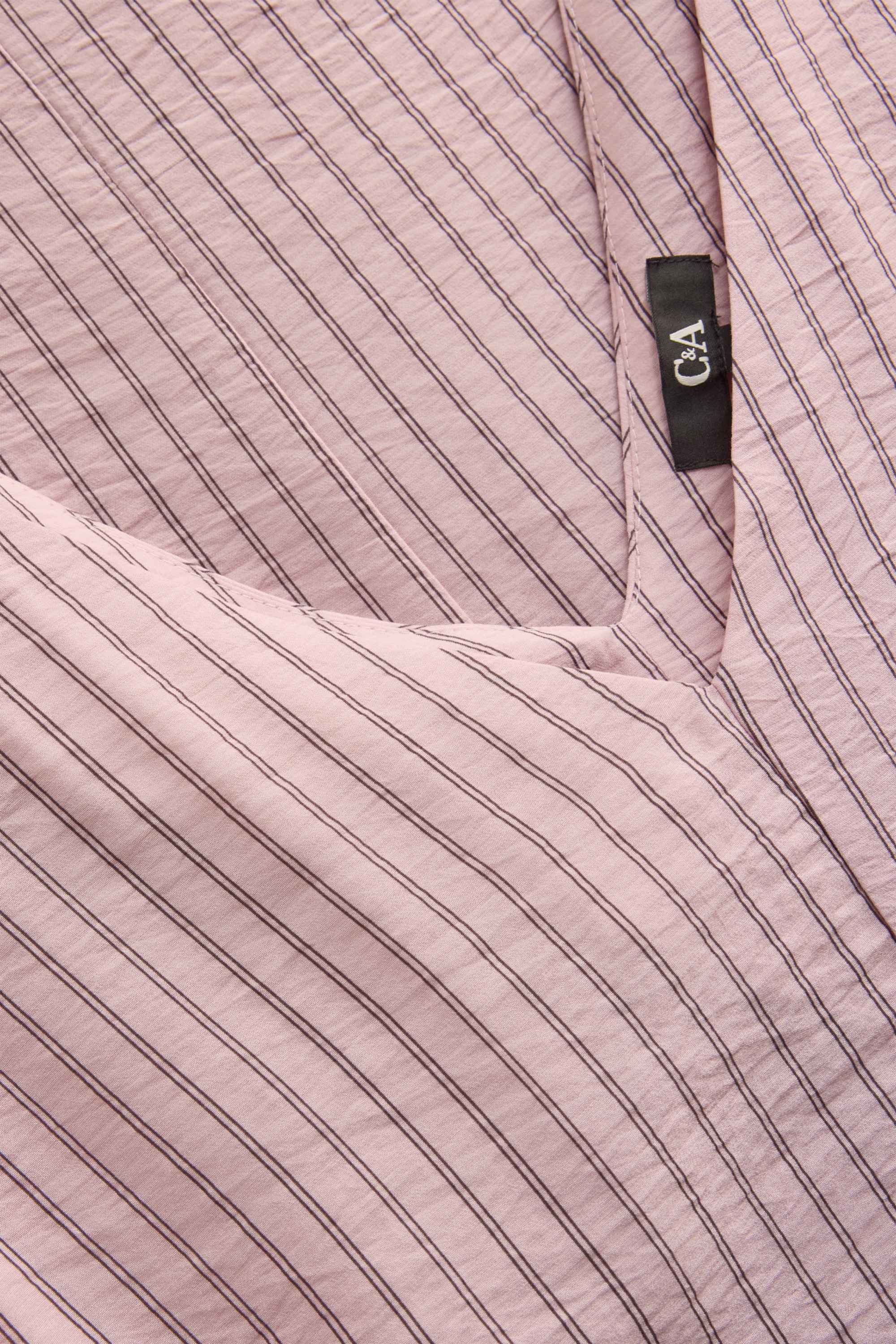 A-line dress - striped - textured rose