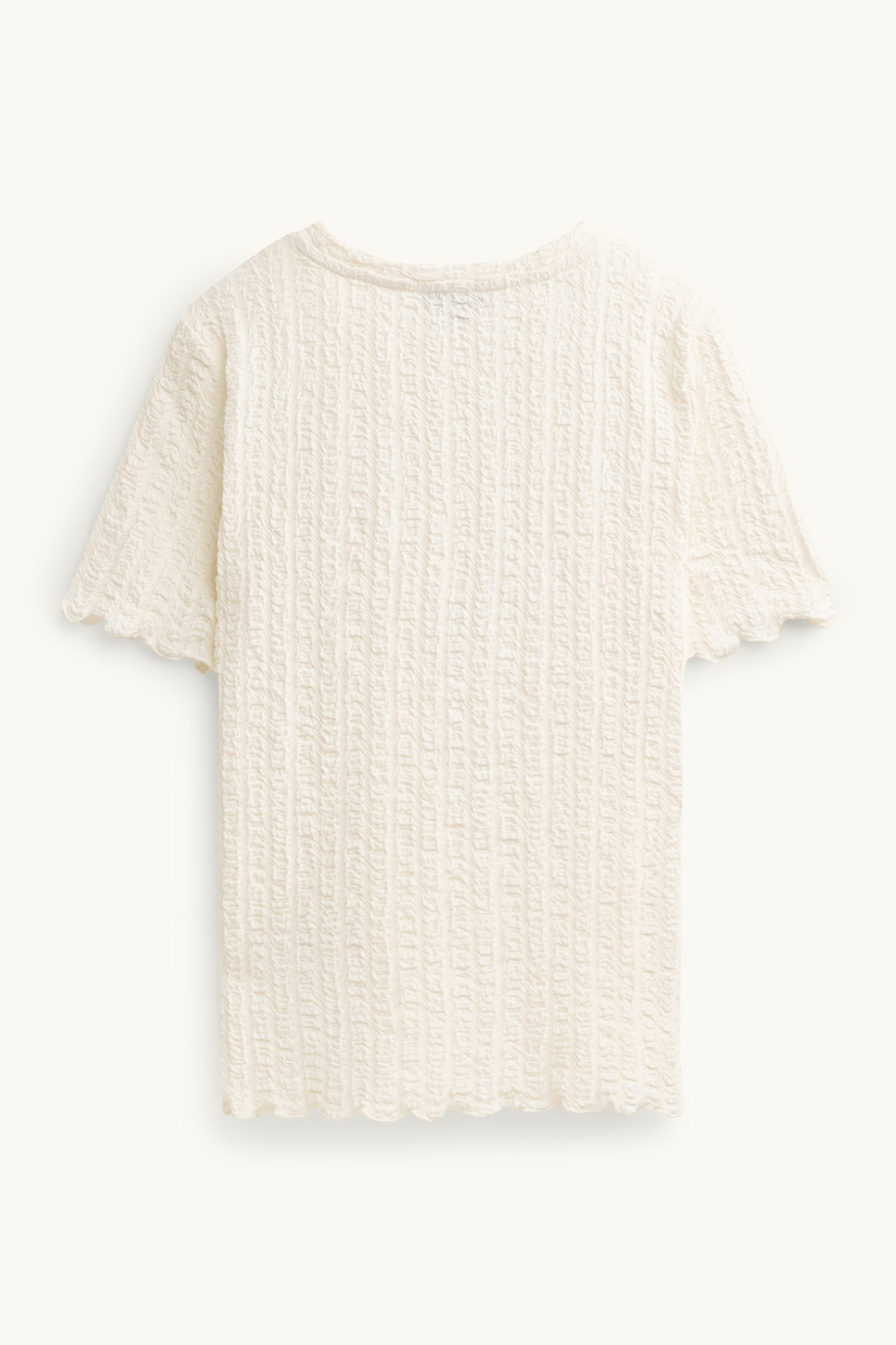 T-shirt - regular fit - textured cremewhite