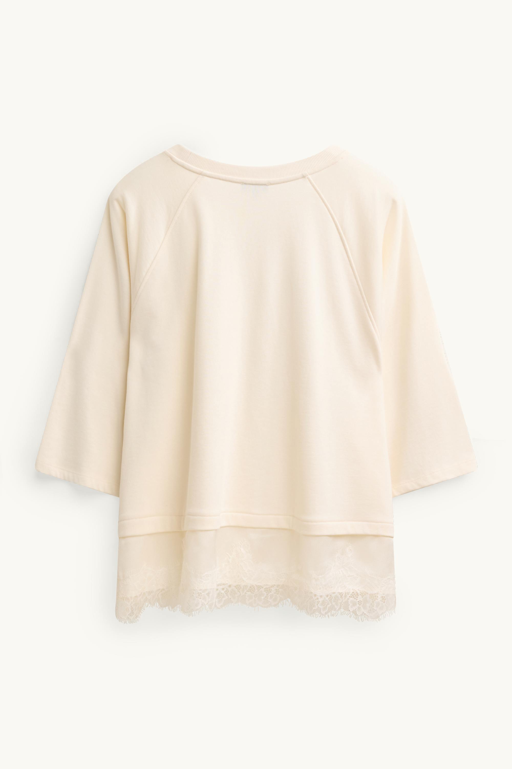 Sweatshirt - 2-in-1 look creme