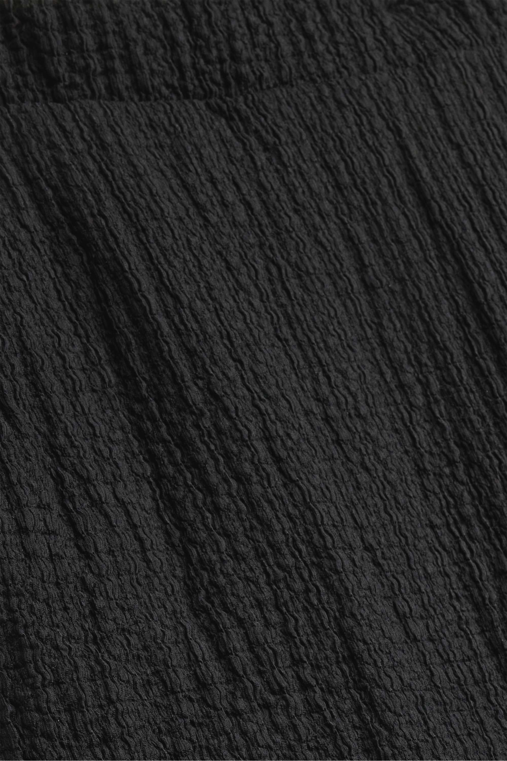 Trousers - mid-rise waist - straight fit - textured black