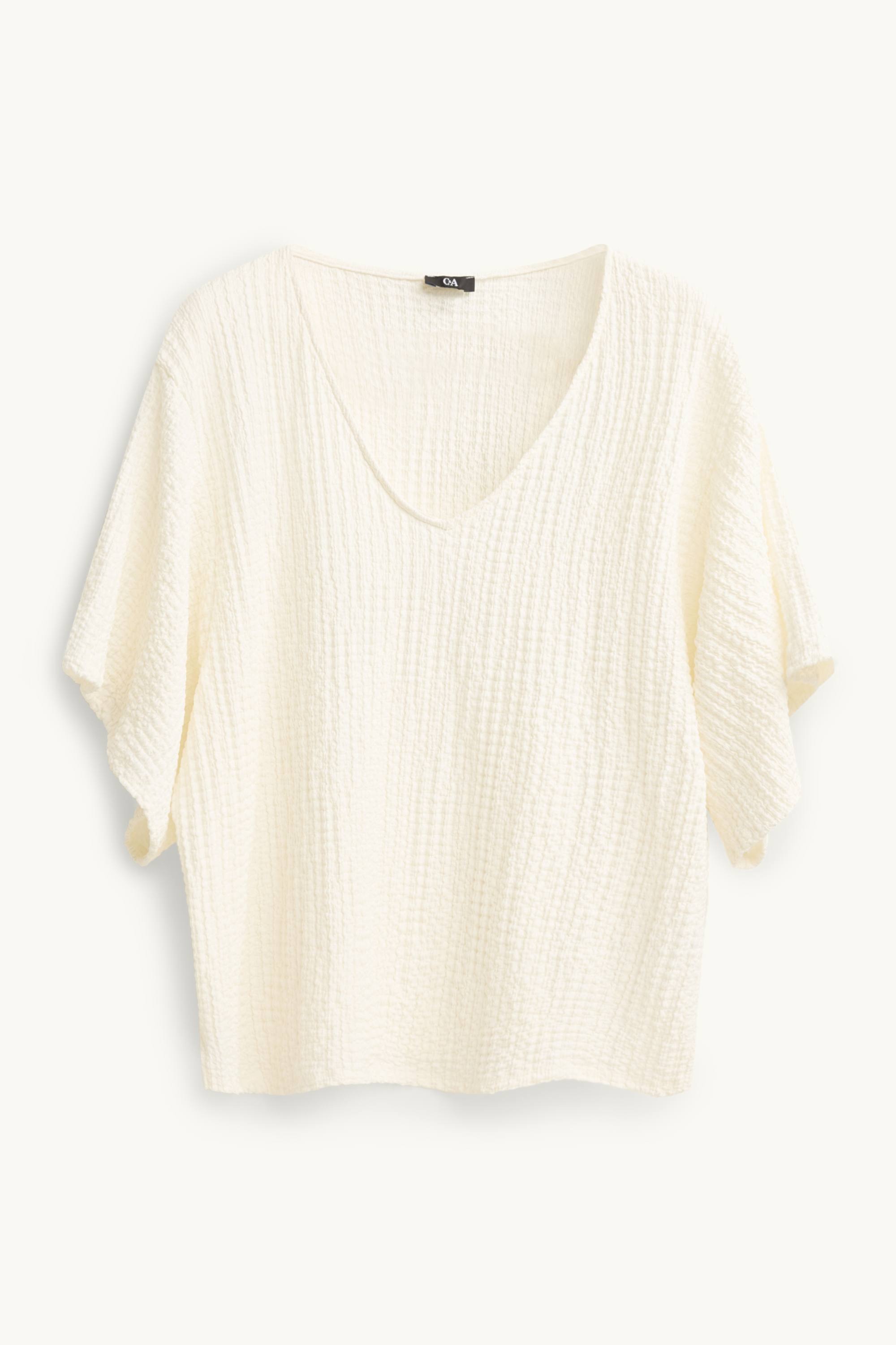 V-neck T-shirt - regular fit cremewhite